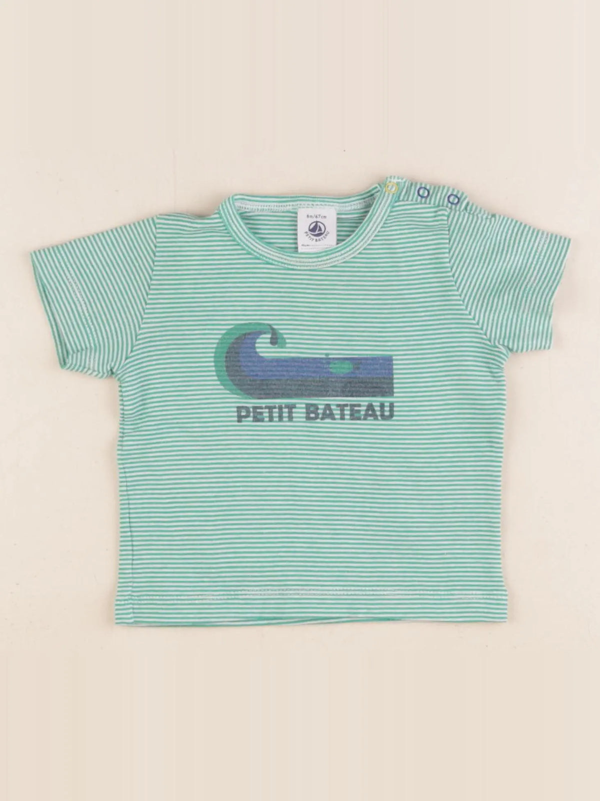 Petit Bateau - maillot de corps vert - 6 mois