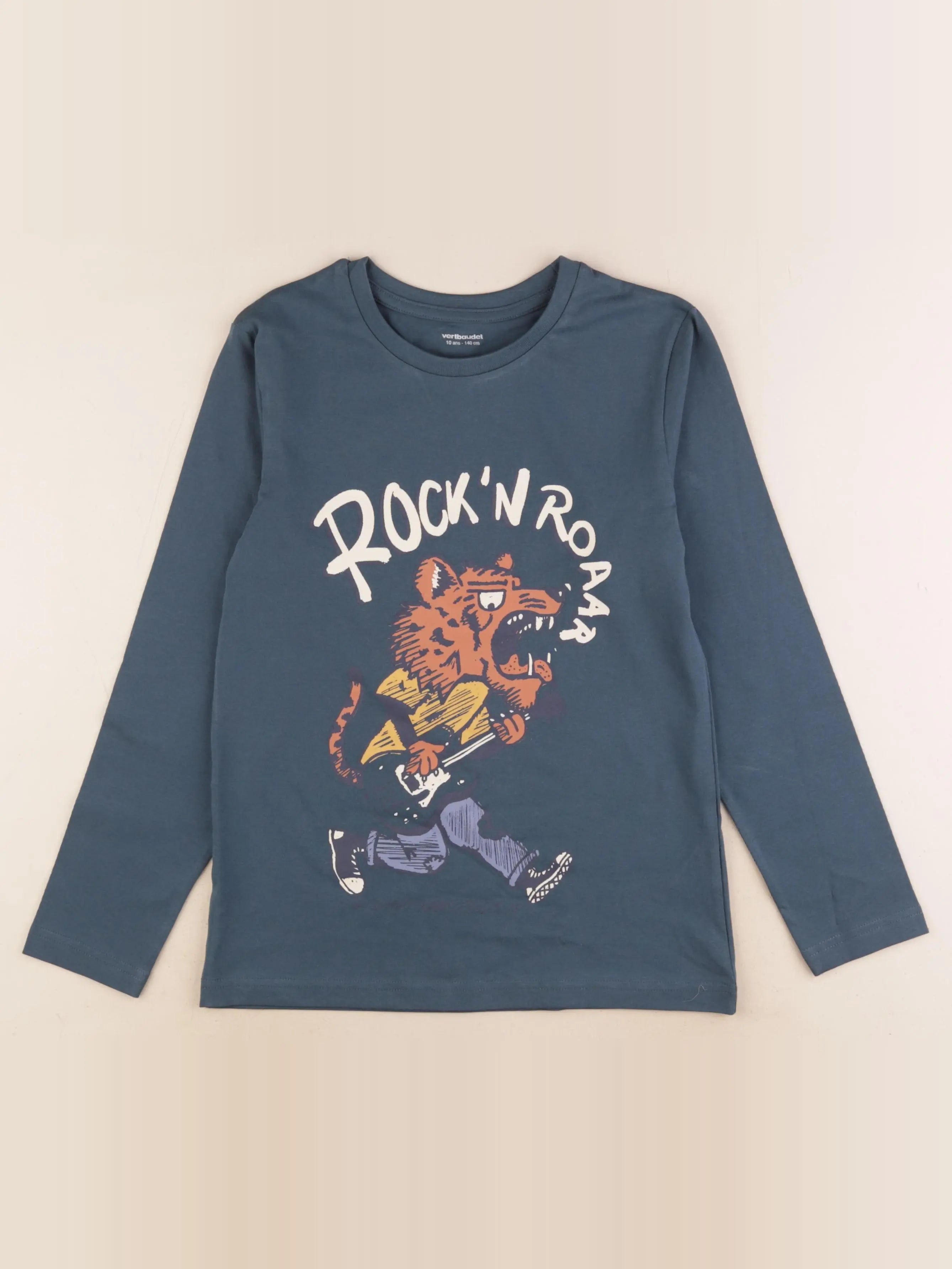 Vertbaudet - tee-shirt bleu - 10 ans