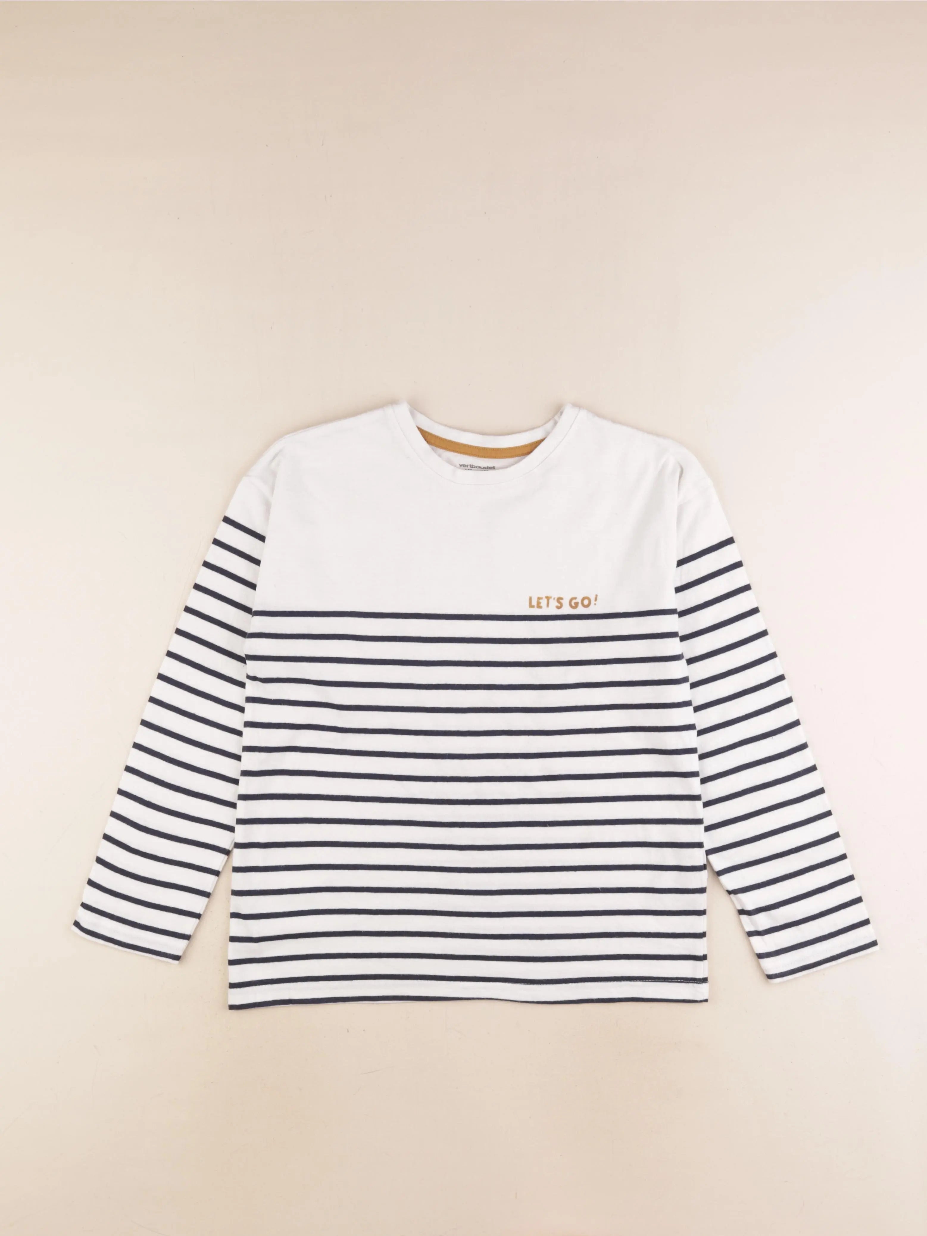 Vertbaudet - tee-shirt bleu, blanc - 10 ans
