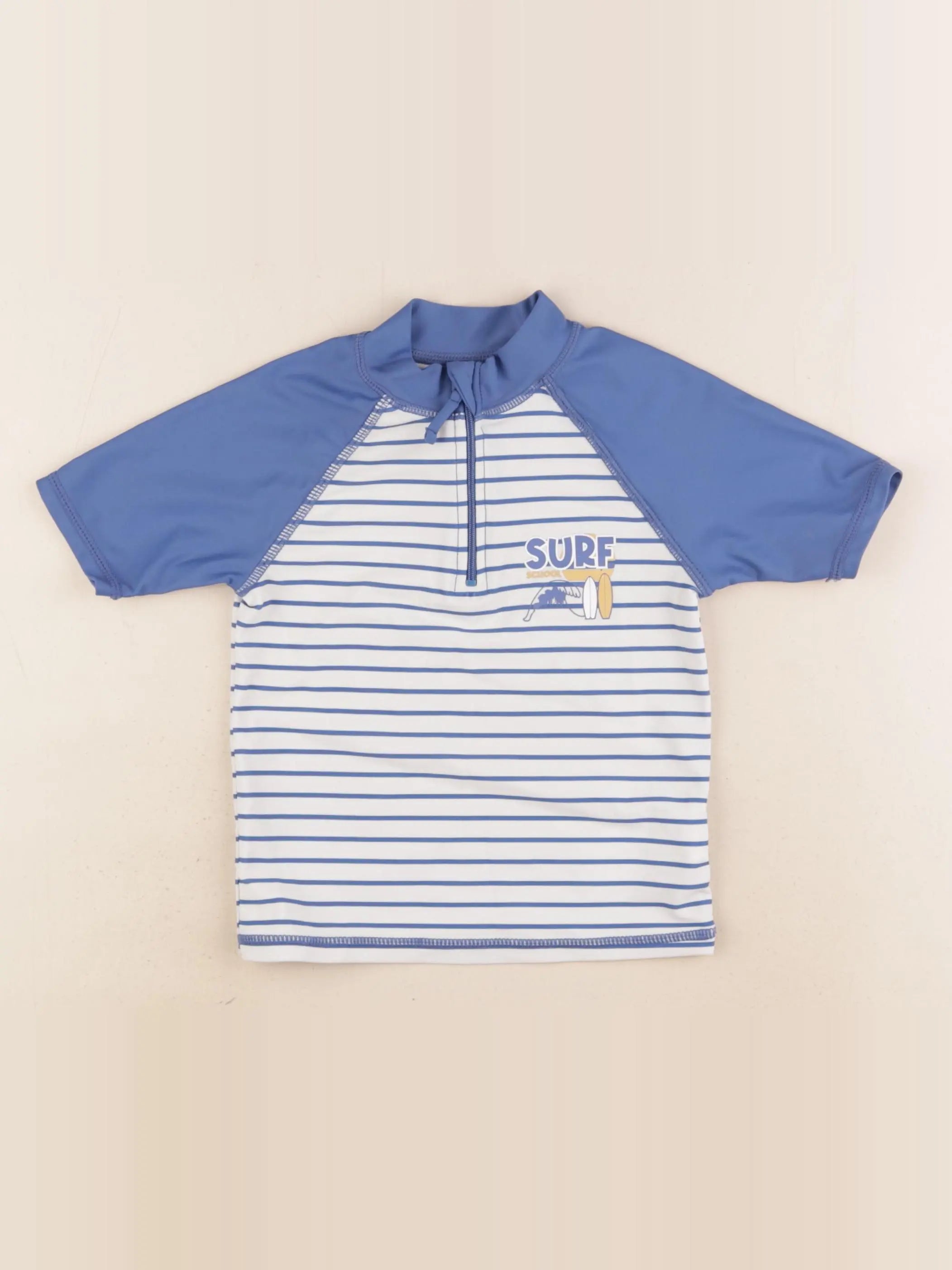 Vertbaudet - tee-shirt de bain bleu, blanc - 4 ans