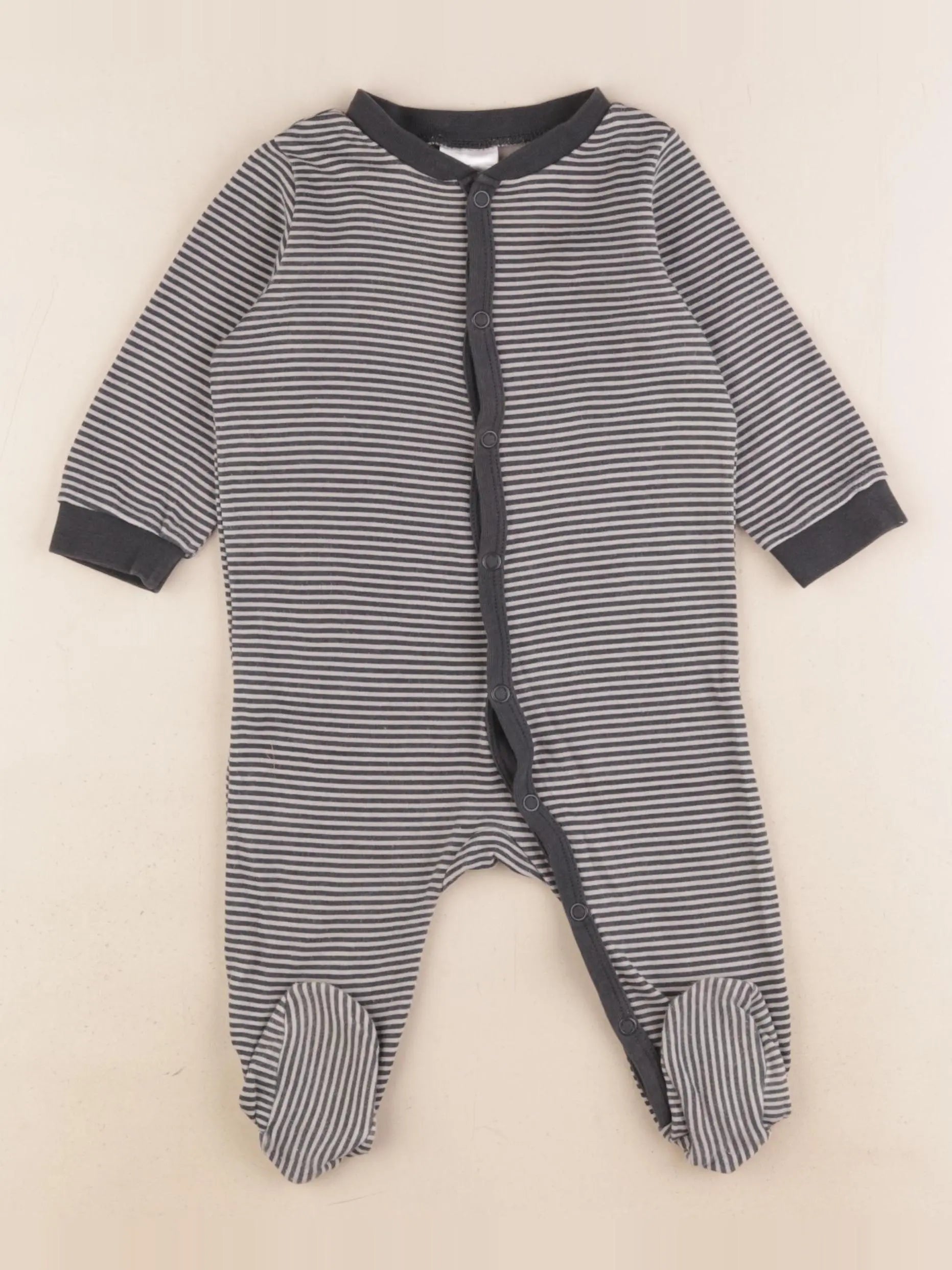 H&M - pyjama coton gris - 2/4 mois
