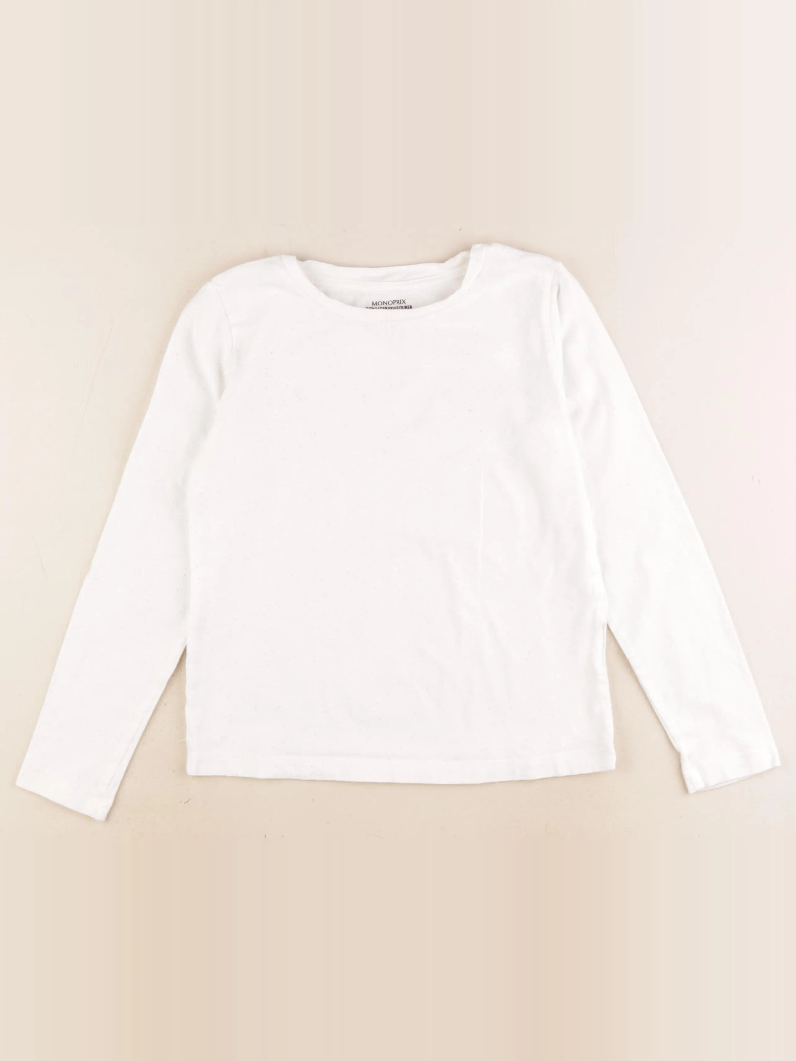 Monoprix - tee-shirt blanc, argent - 10 ans