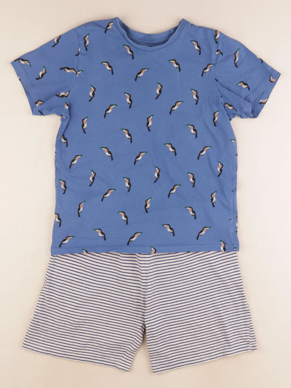 Vertbaudet - pyjama coton bleu, gris - 10 ans
