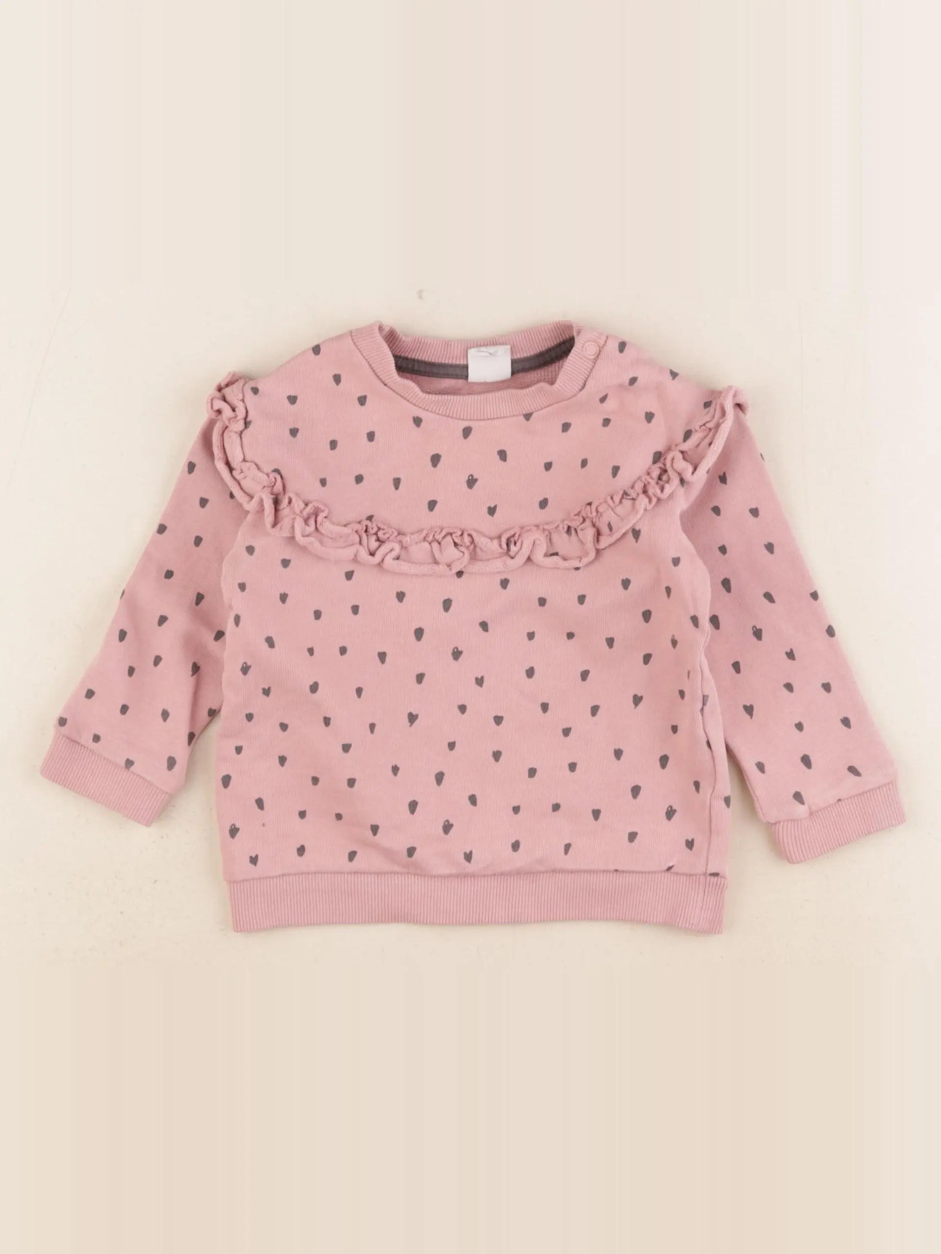 H&M - sweat rose - 9/12 mois