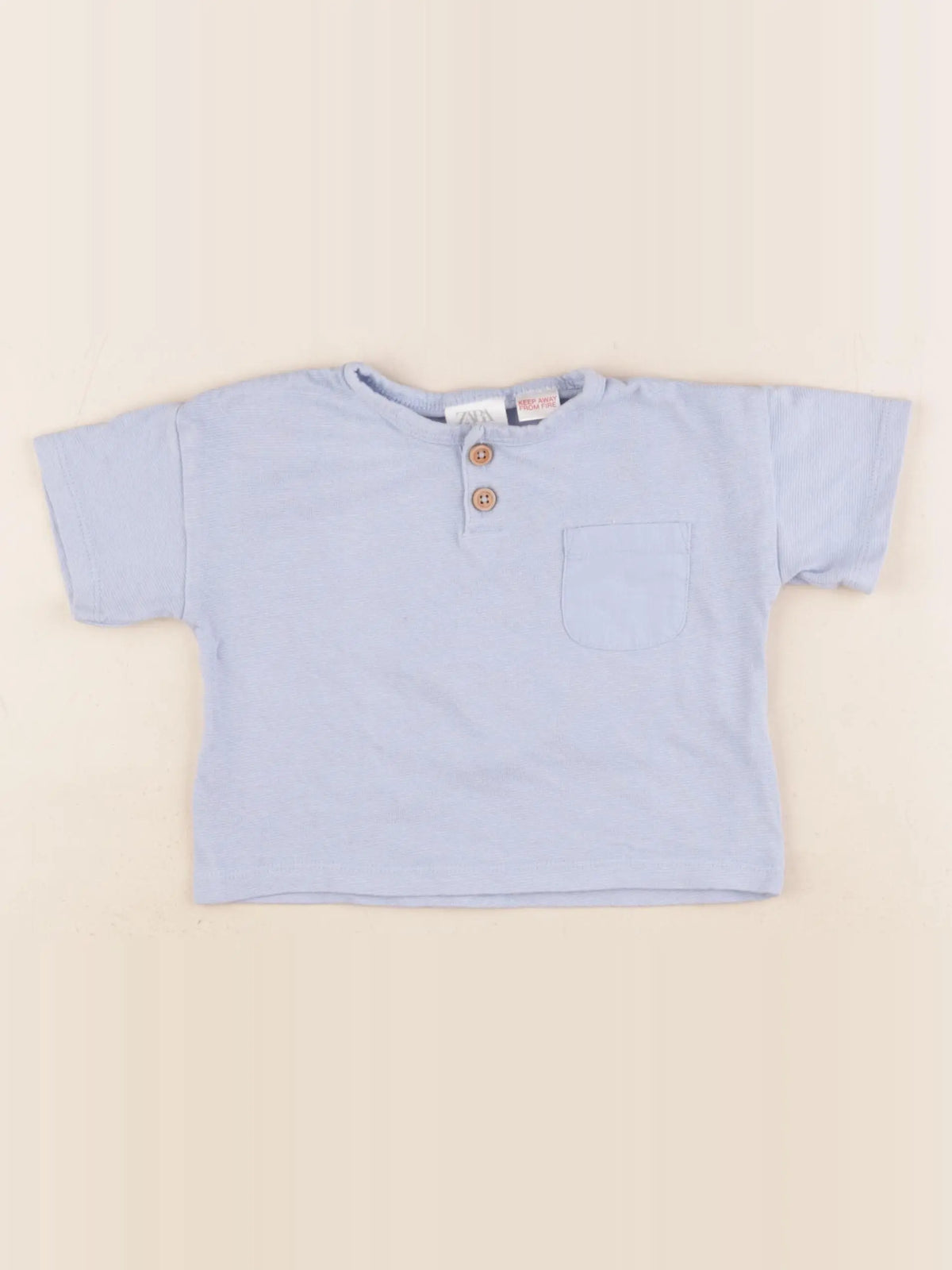 Zara - tee-shirt bleu - 6/9 mois