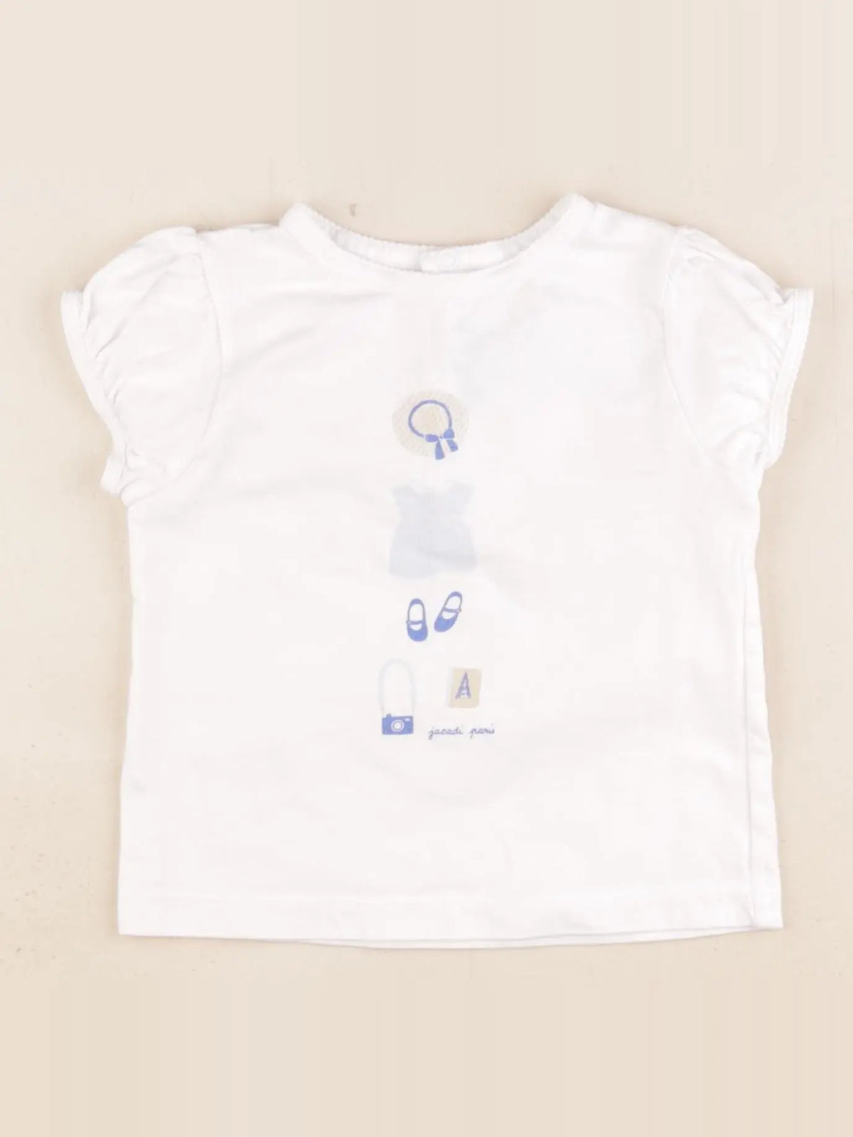 Jacadi - tee-shirt blanc, bleu - 36 mois