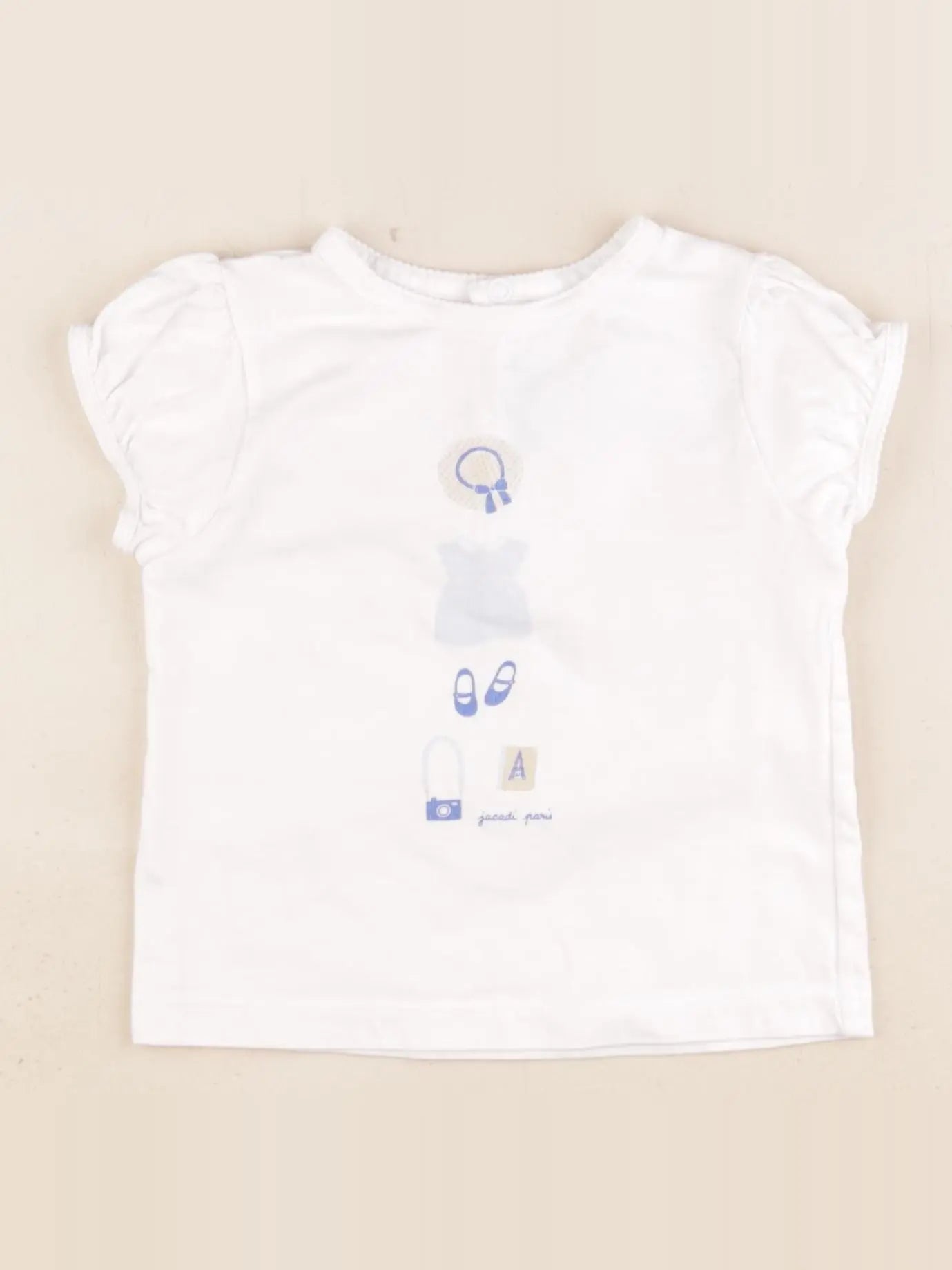 Jacadi - tee-shirt blanc, bleu - 36 mois