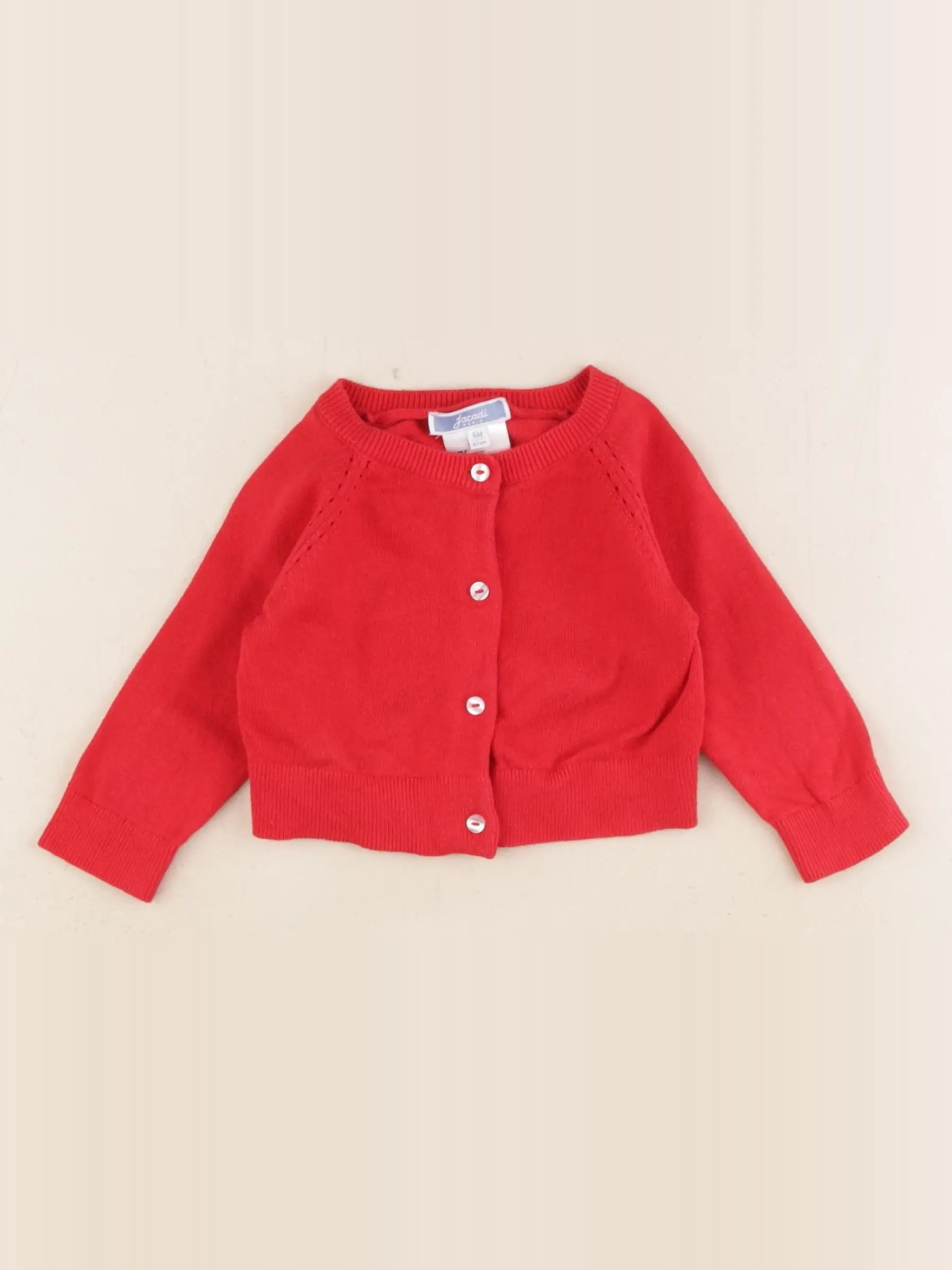 Jacadi - gilet rouge - 6 mois