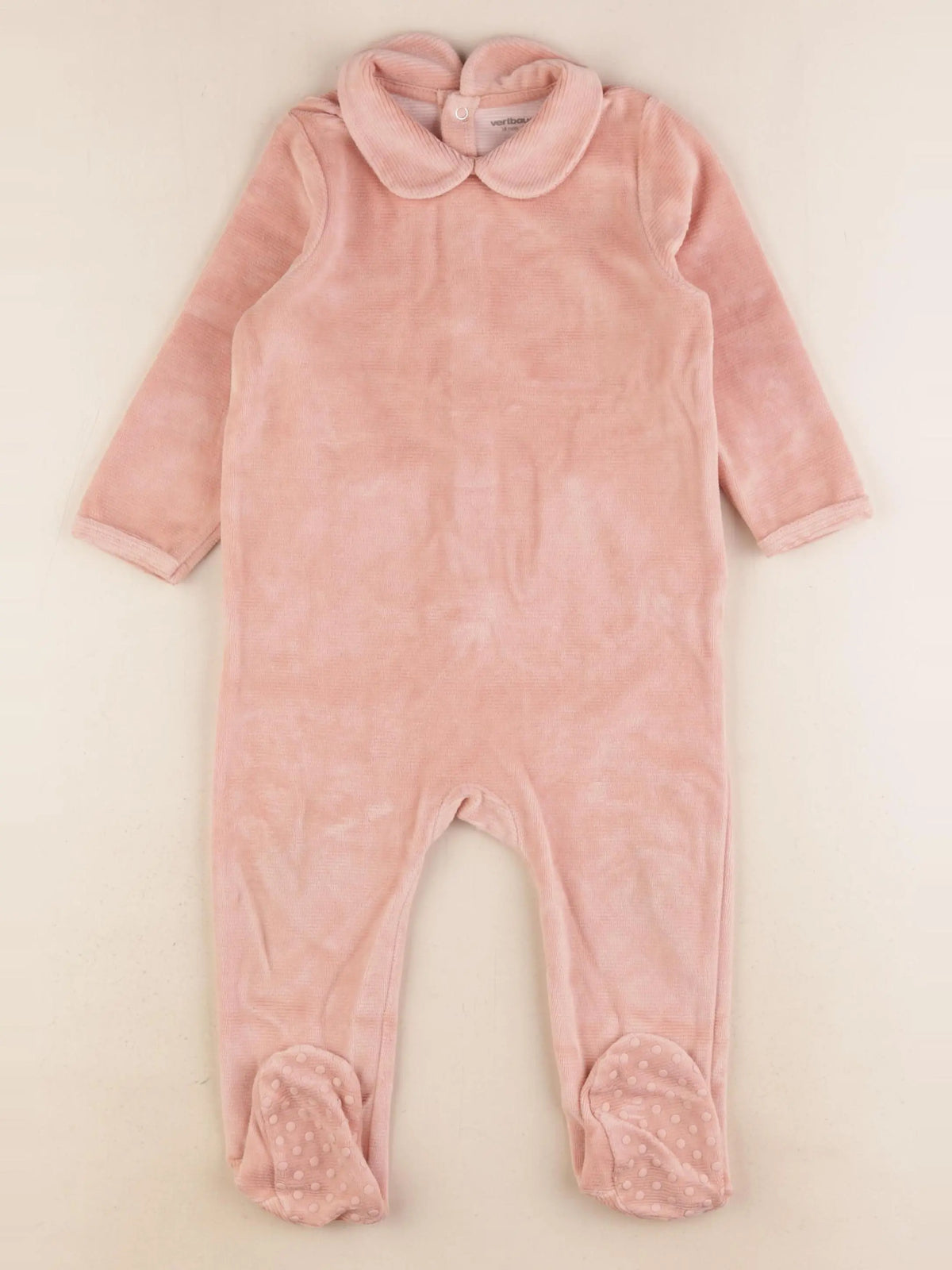 Vertbaudet - pyjama velours rose - 18 mois