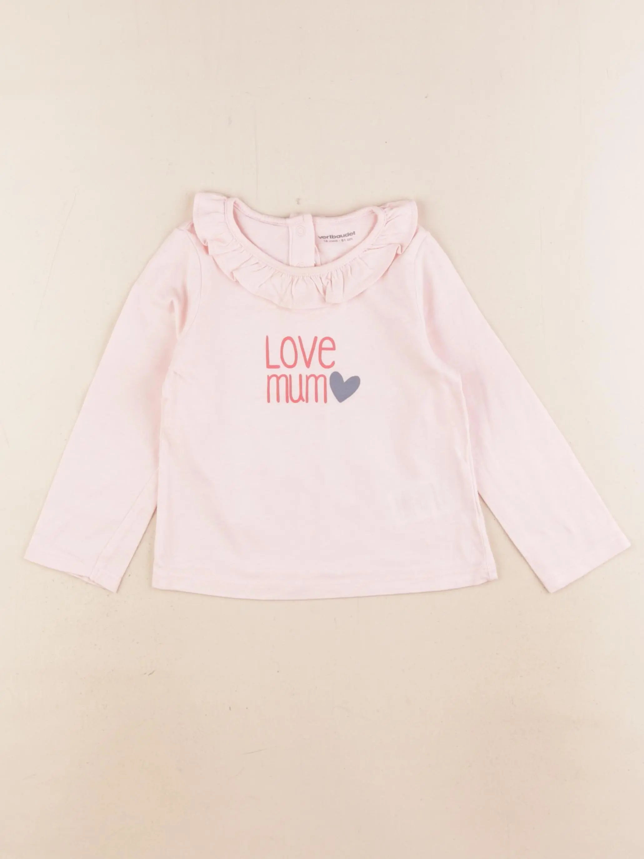 Vertbaudet - tee-shirt rose - 18 mois