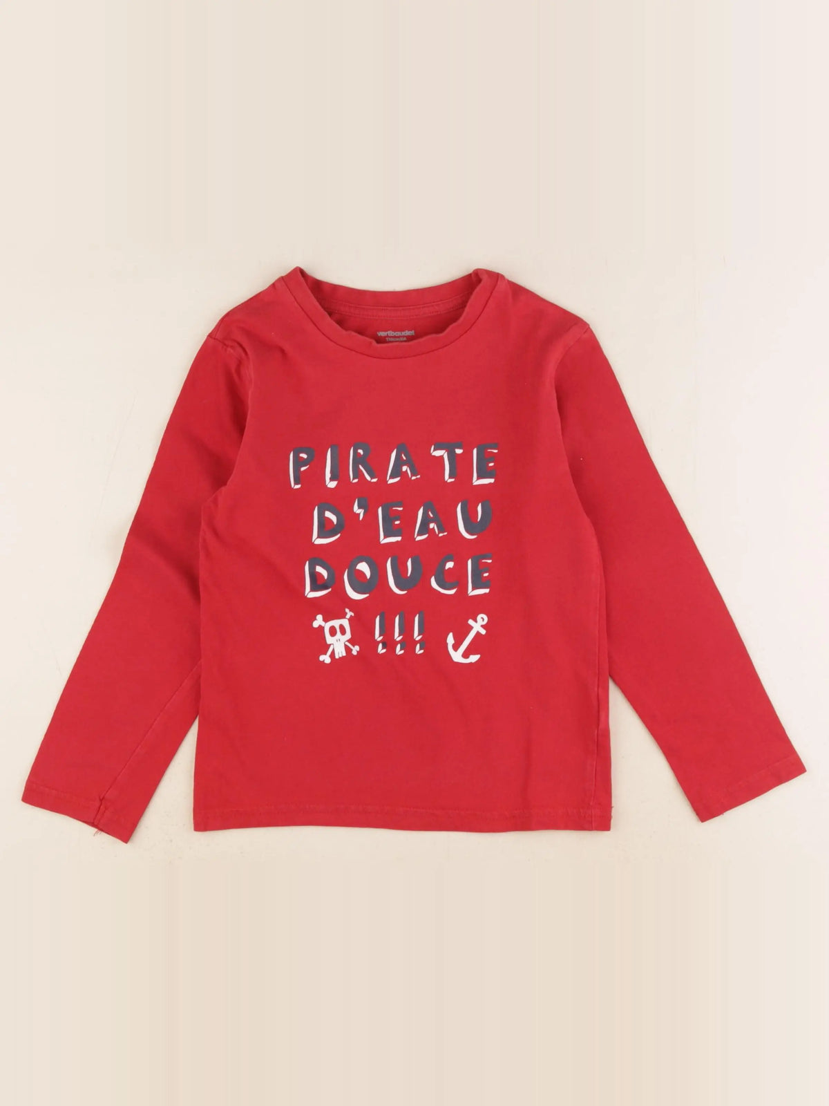 Vertbaudet - tee-shirt rouge - 6 ans
