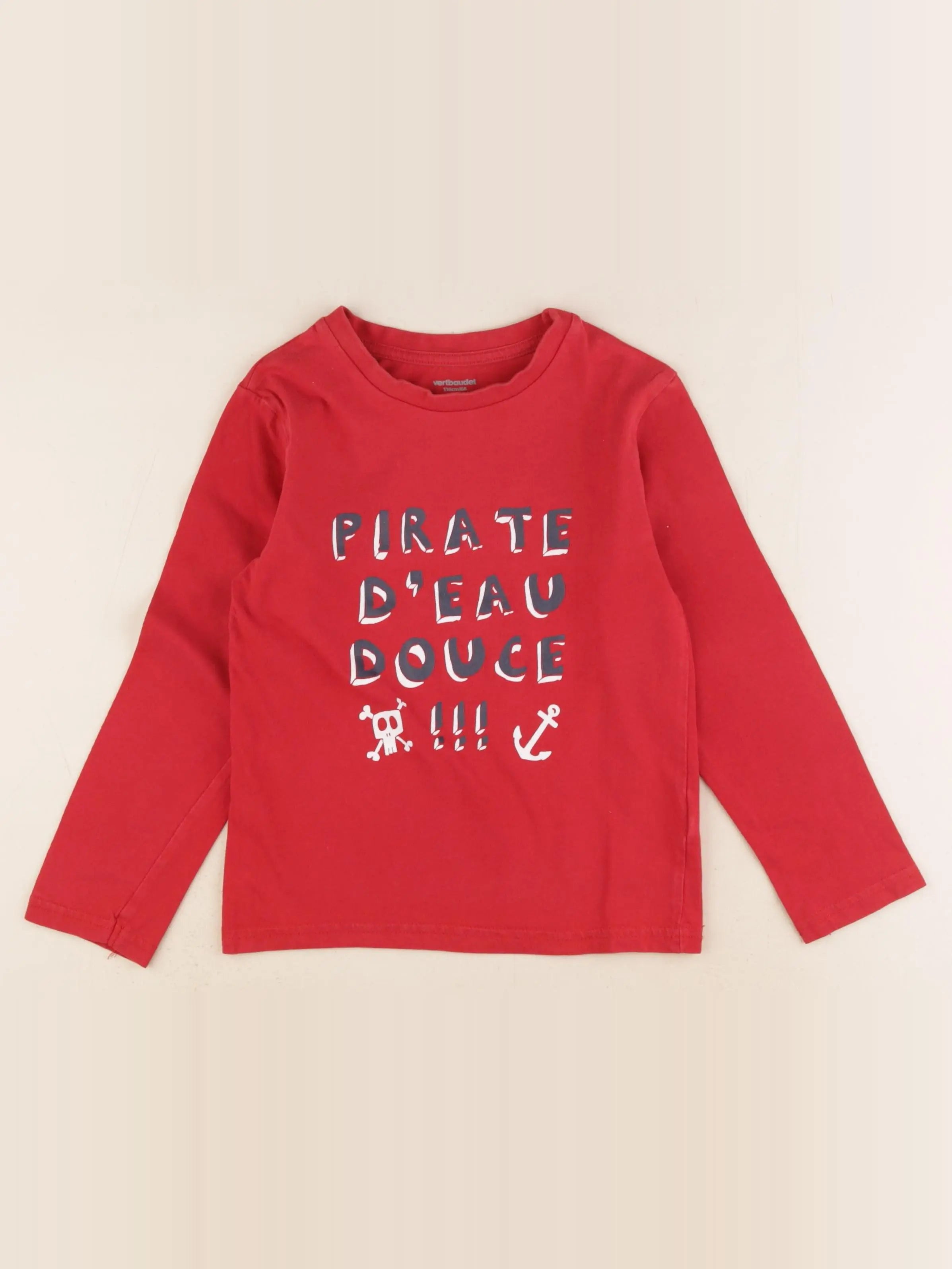 Vertbaudet - tee-shirt rouge - 6 ans