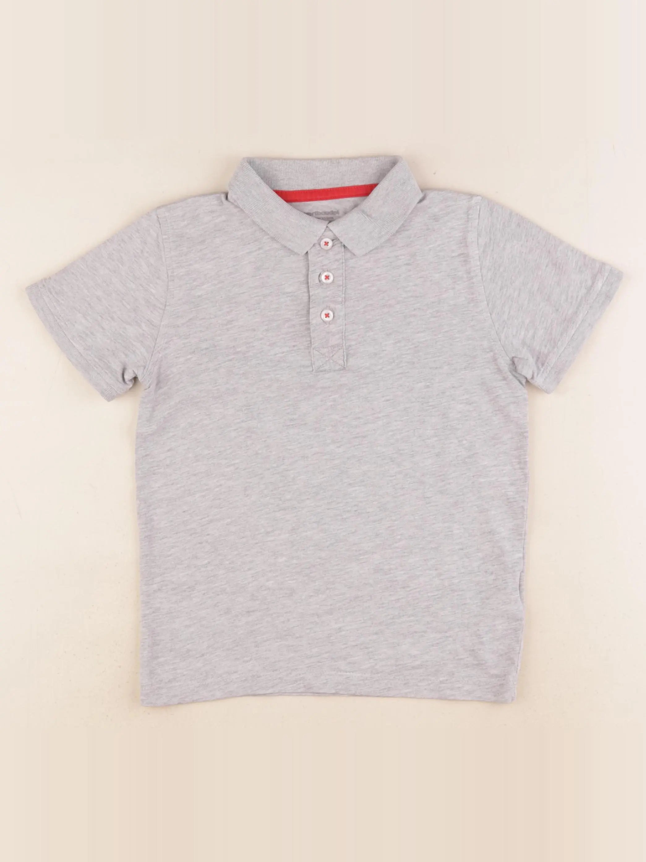Vertbaudet - polo gris - 6 ans