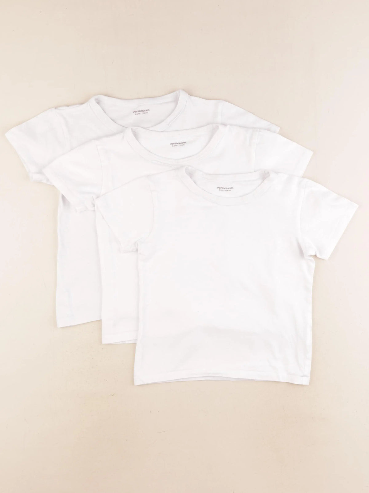Vertbaudet - lot de 3 maillots de corps blanc - 6 ans