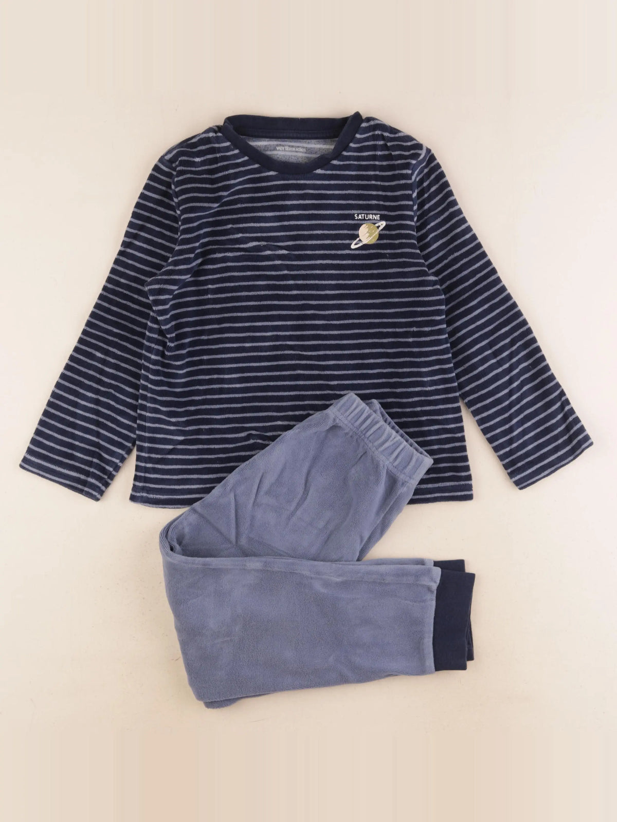Vertbaudet - pyjama velours bleu - 6 ans