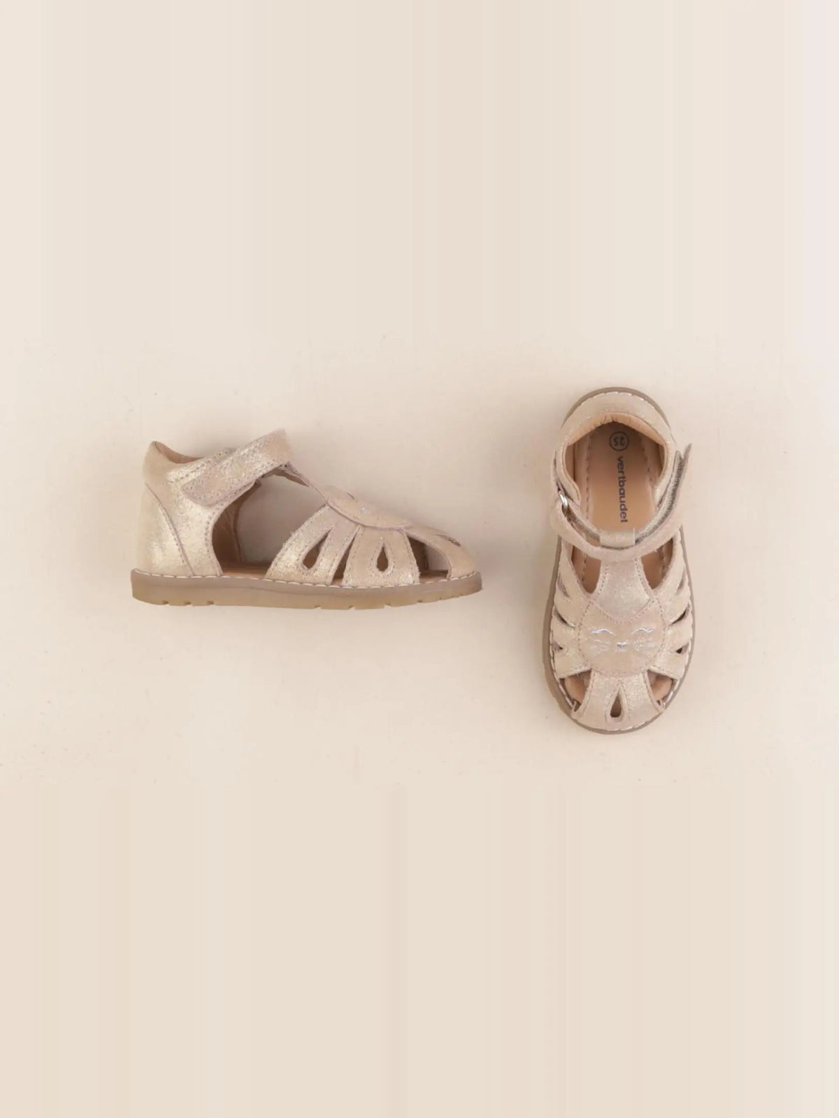 Vertbaudet - sandales or, beige - pointure 25