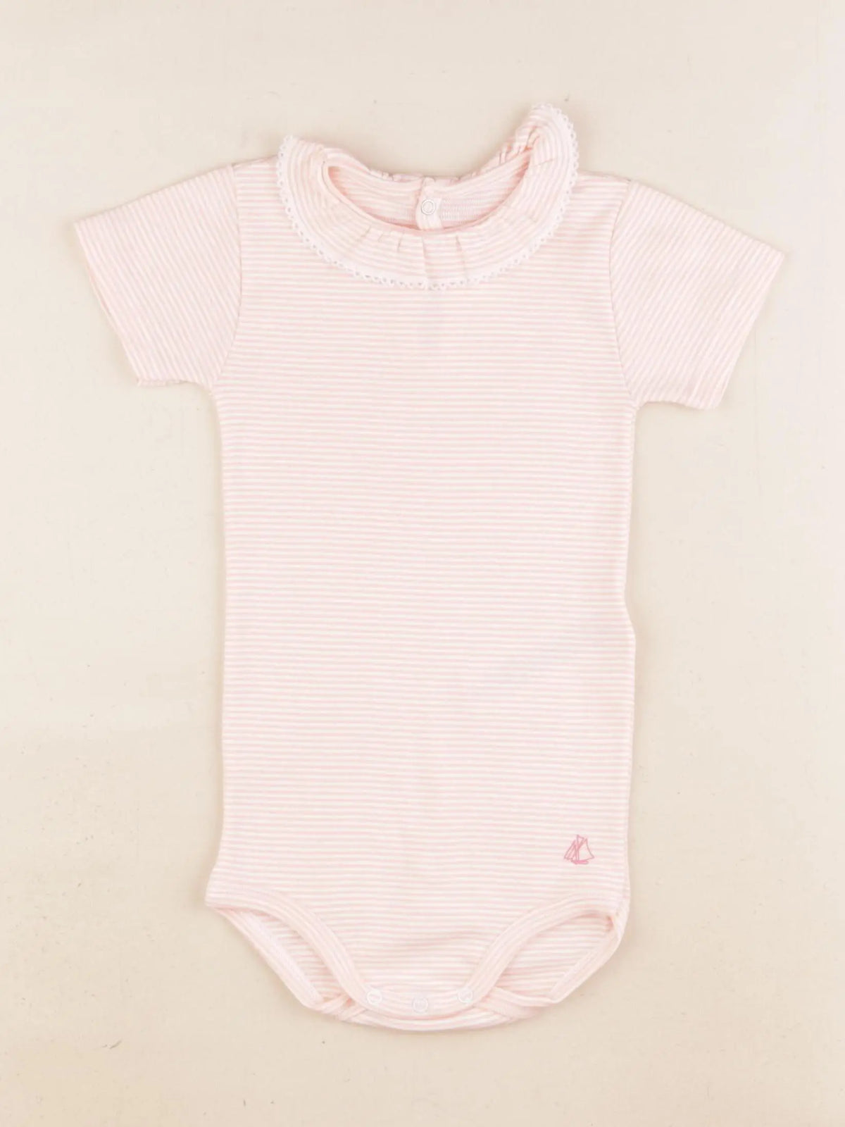 Petit Bateau - body à col rose - 18 mois