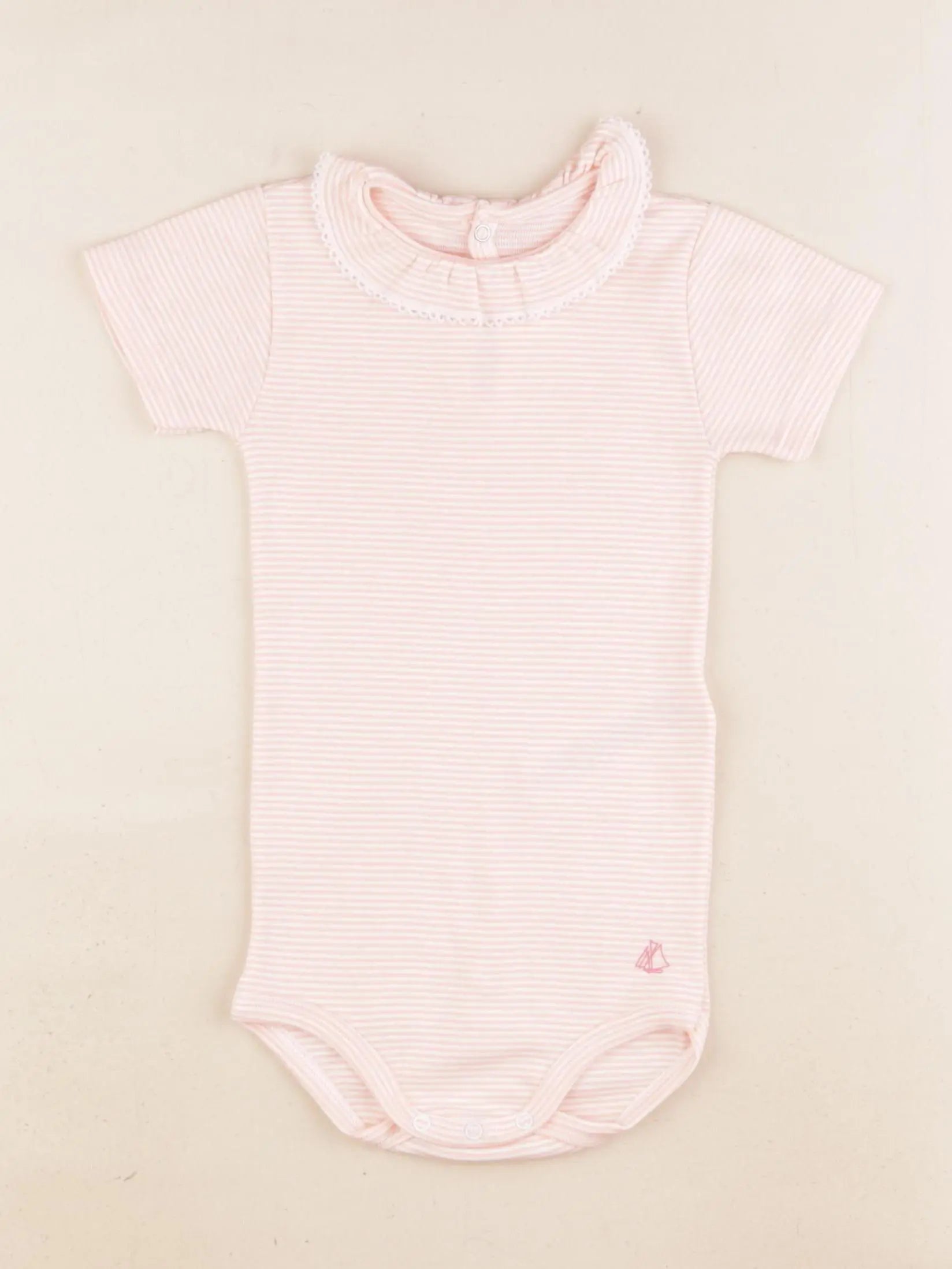 Petit Bateau - body à col rose - 18 mois
