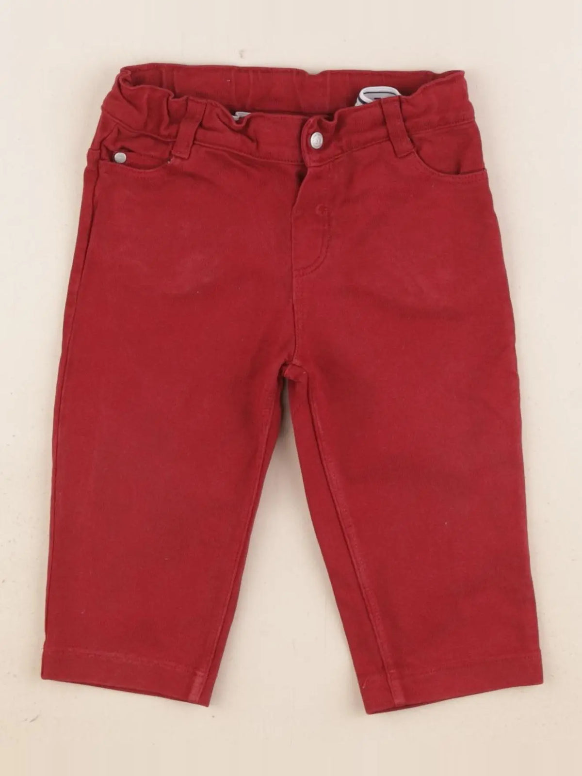 Petit Bateau - pantalon rouge - 12 mois
