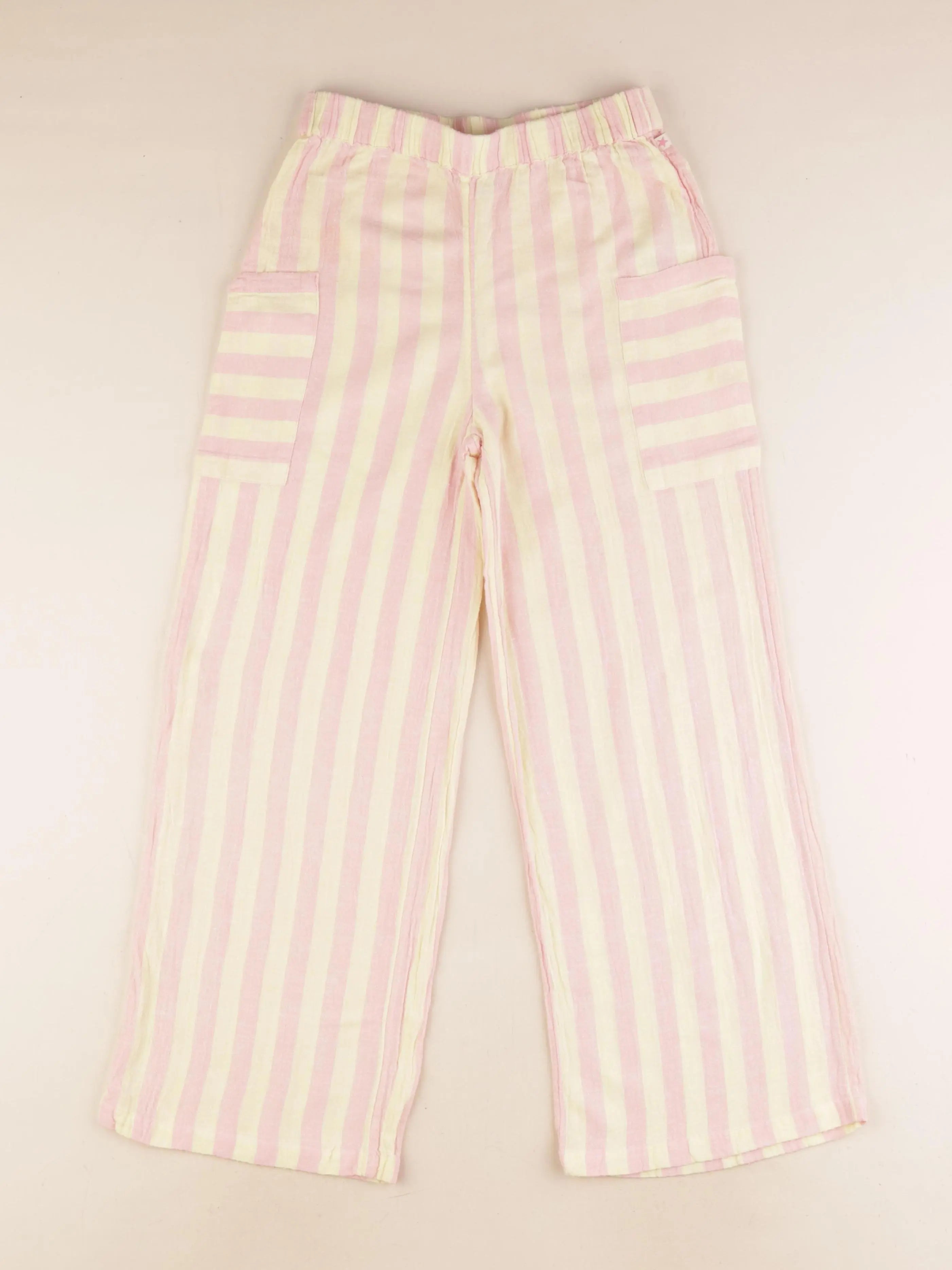 Bonton - pantalon beige, rose - 10 ans