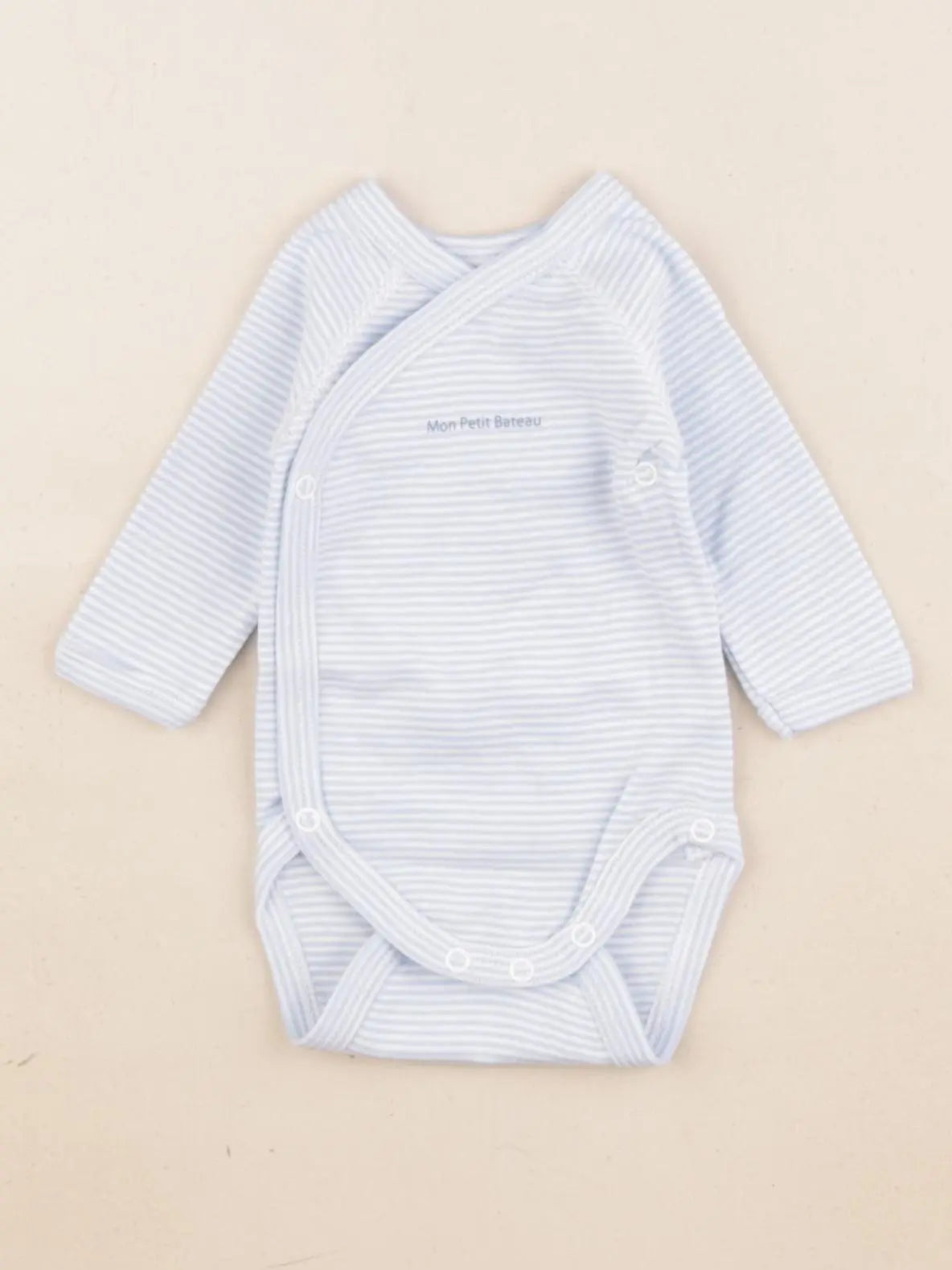 Petit Bateau - body bleu - 0 mois