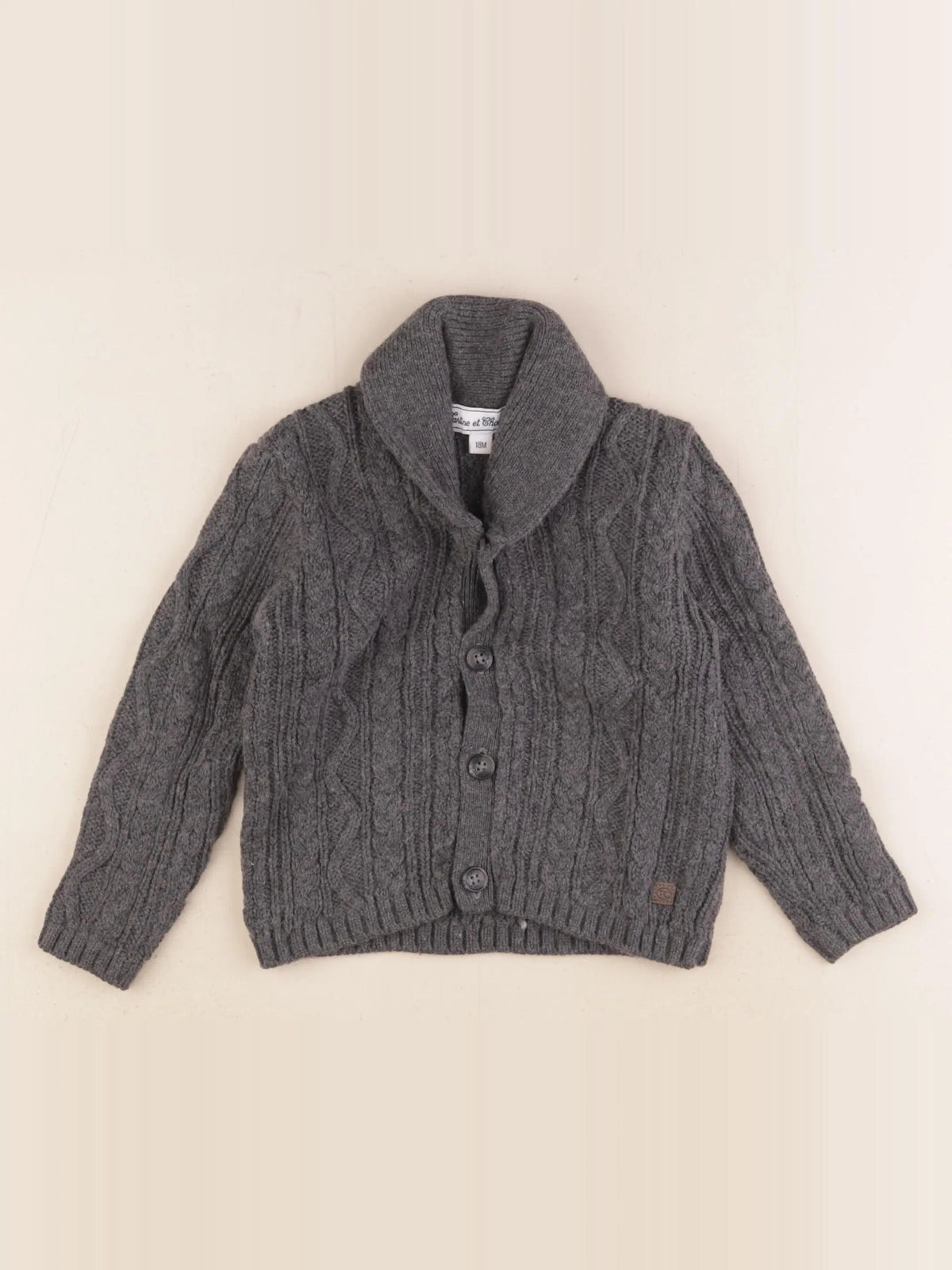 Tartine & Chocolat - gilet gris - 18 mois