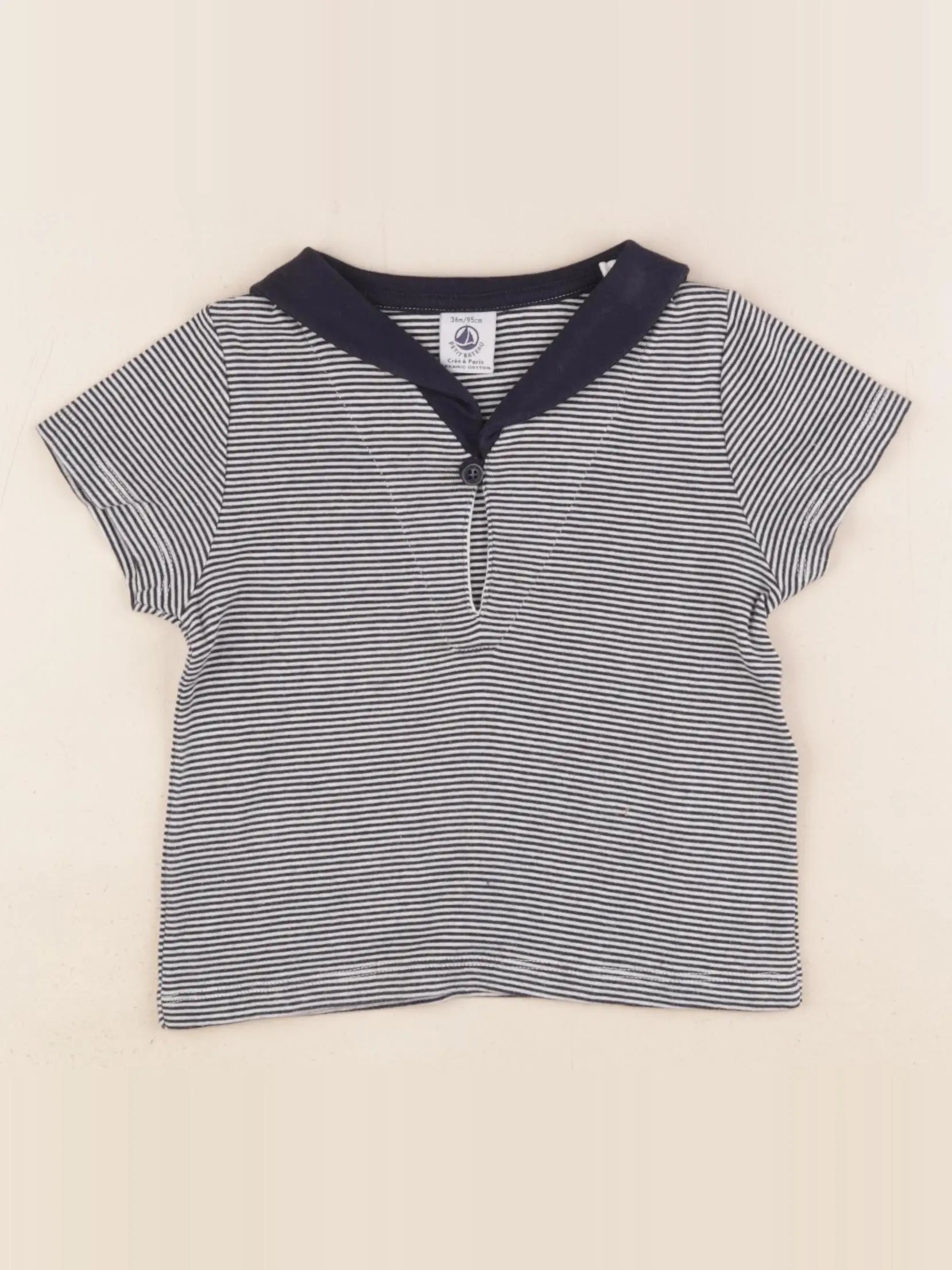 Petit Bateau - tee-shirt bleu - 36 mois