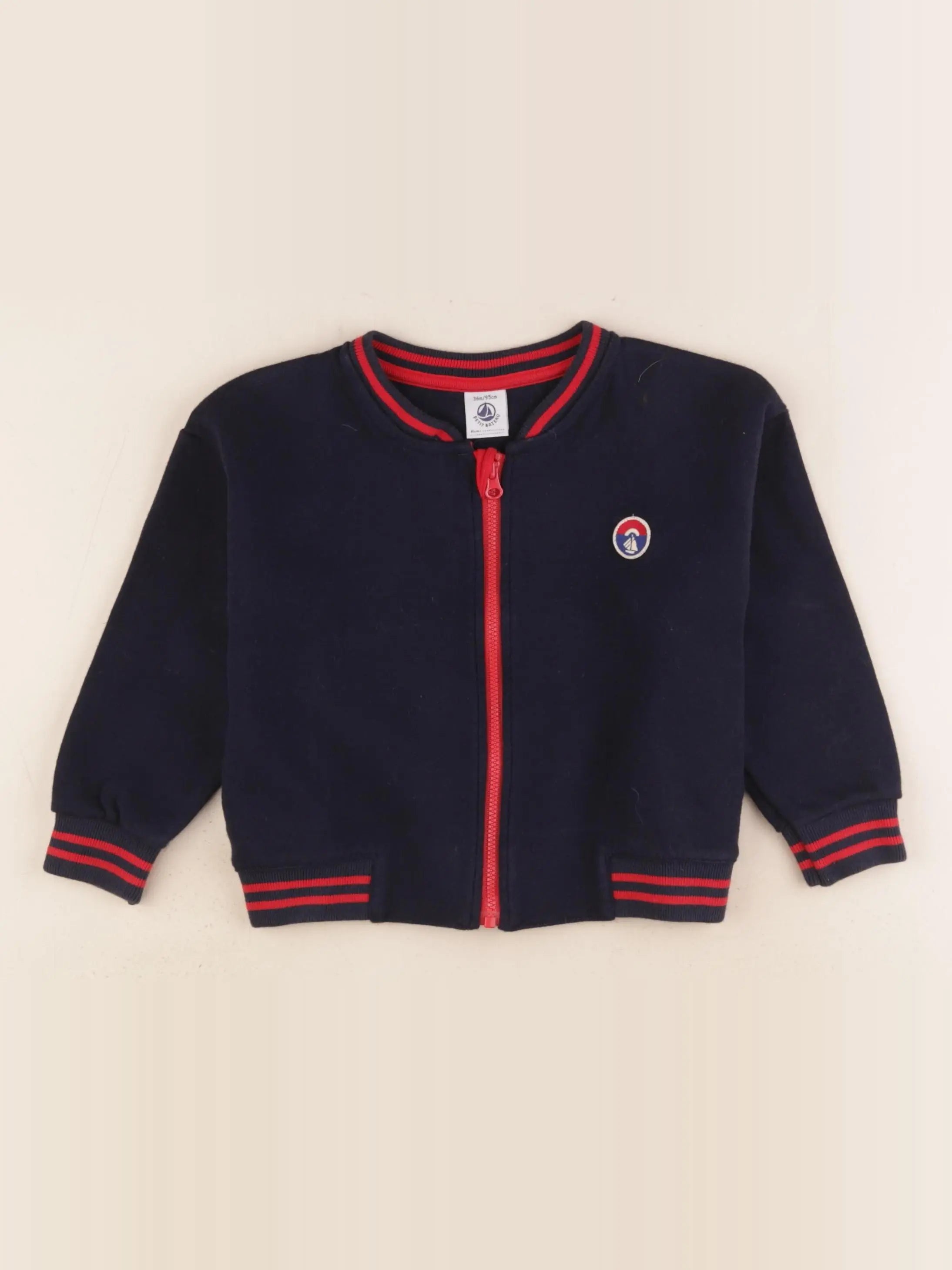 Petit Bateau - sweat bleu - 36 mois