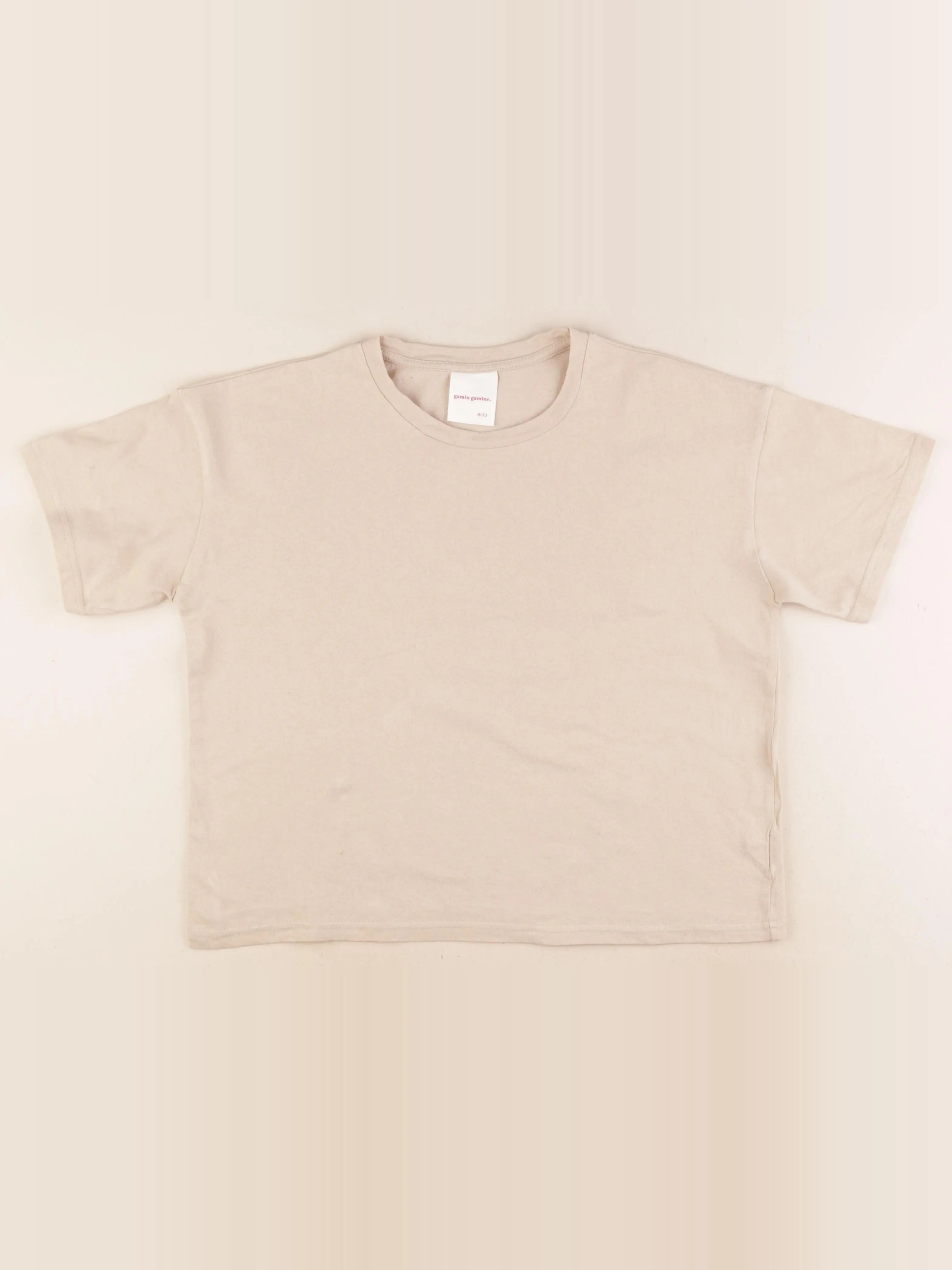 Gamin gamine - tee-shirt beige - 10 ans