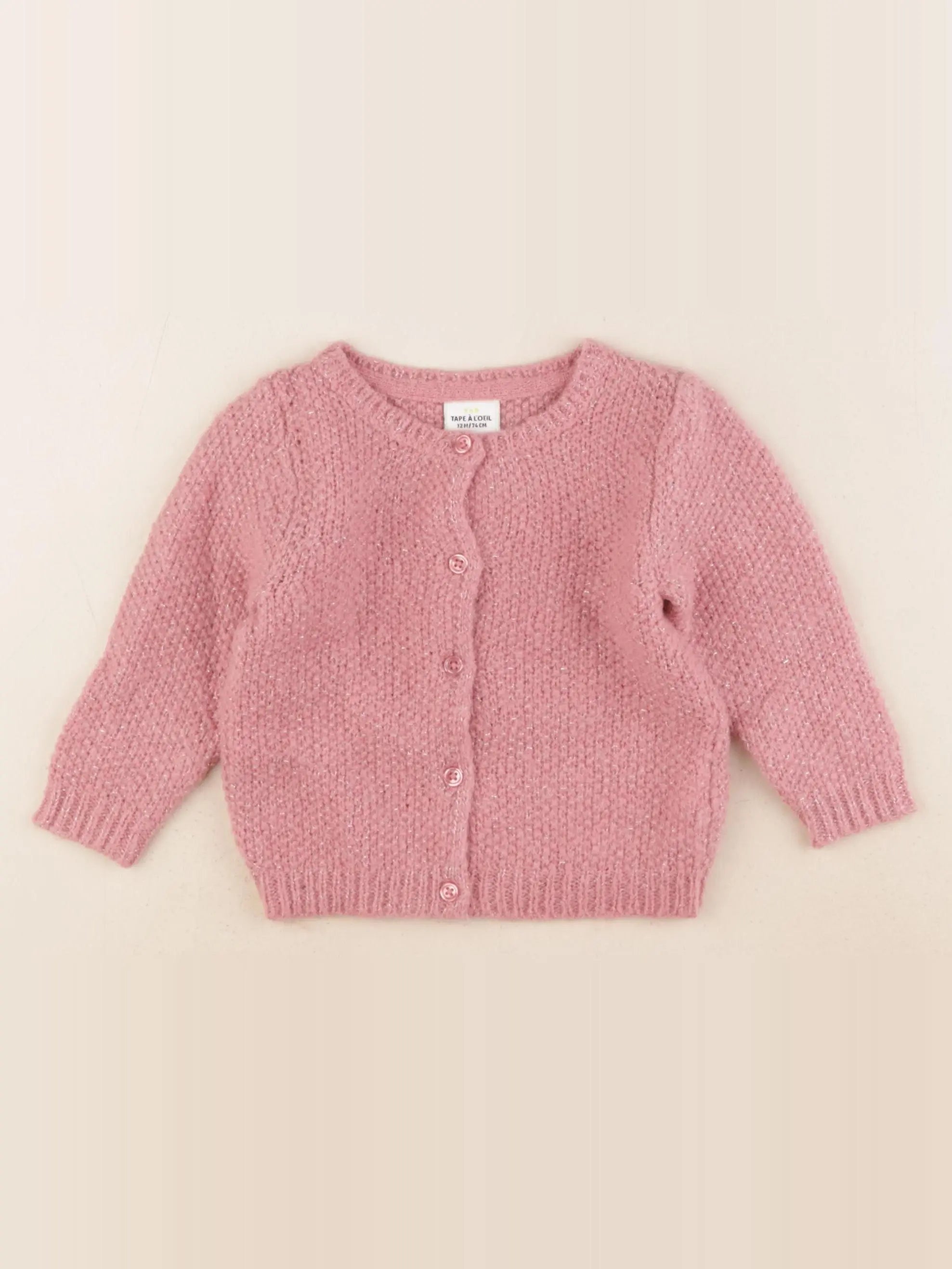 Tape à l'oeil - gilet rose - 12 mois