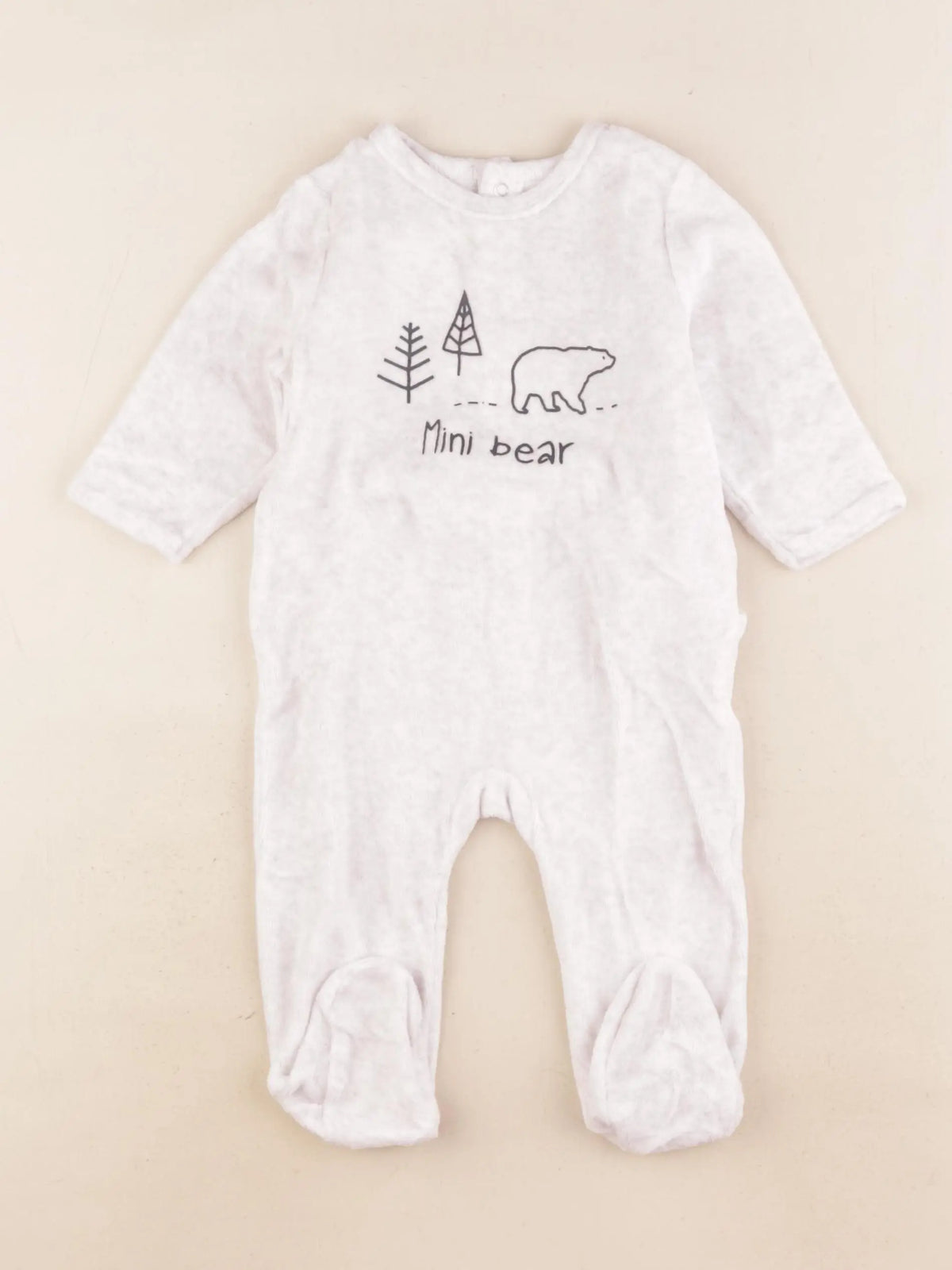 Vertbaudet - pyjama velours blanc - 6 mois