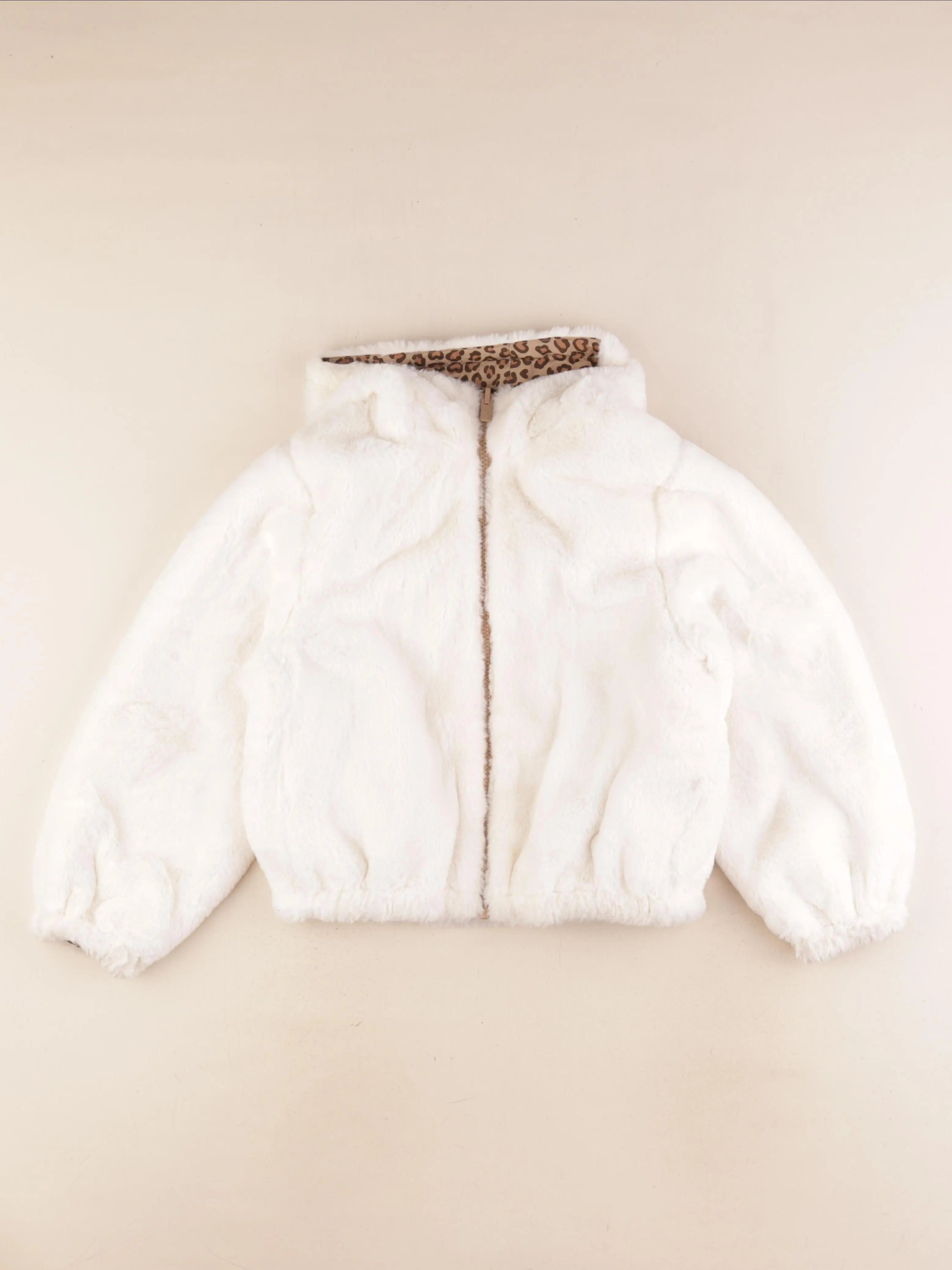 Vertbaudet - veste réversible blanc, marron - 8 ans