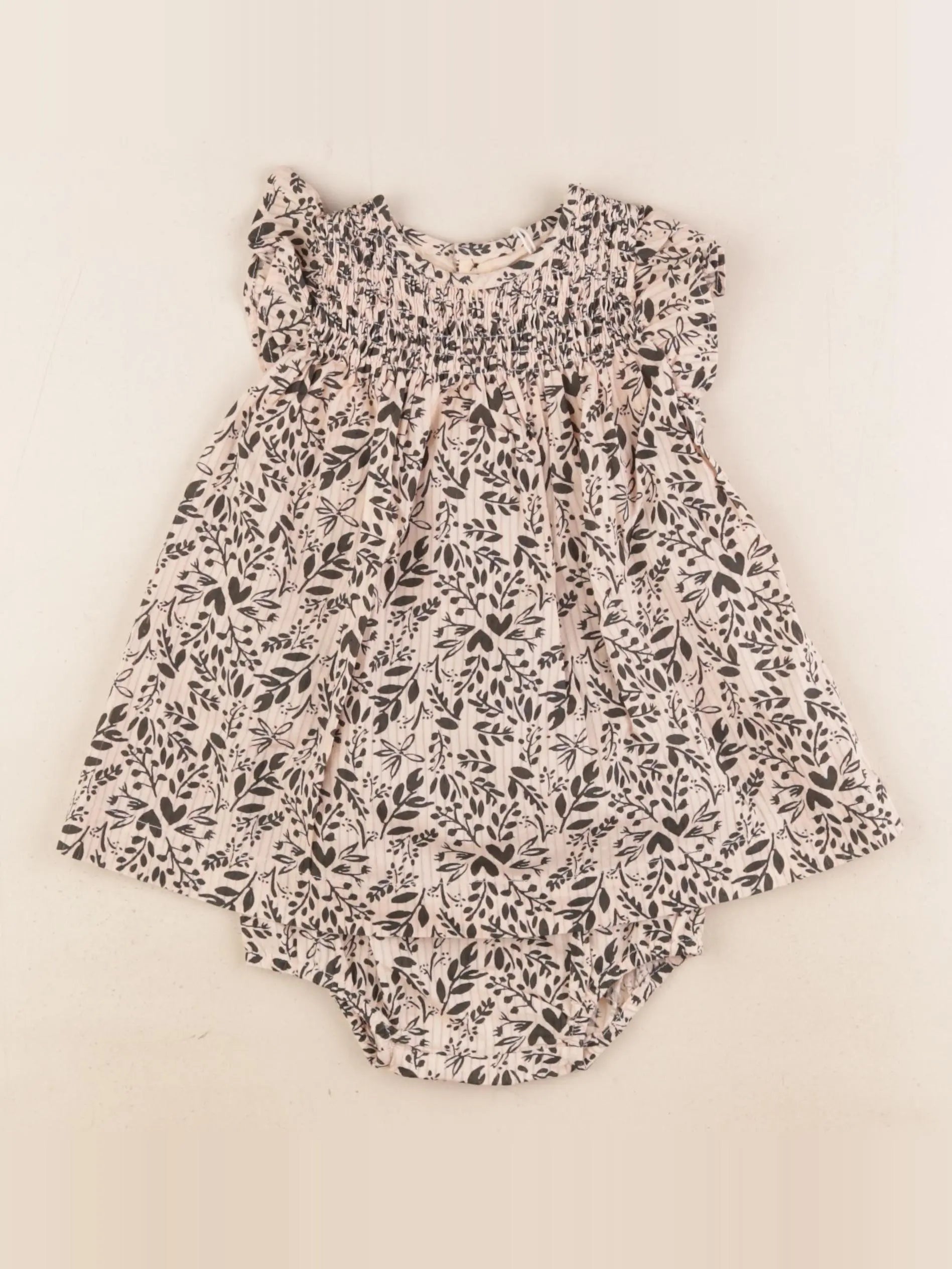 Bonton - robe rose, noir - 6 mois