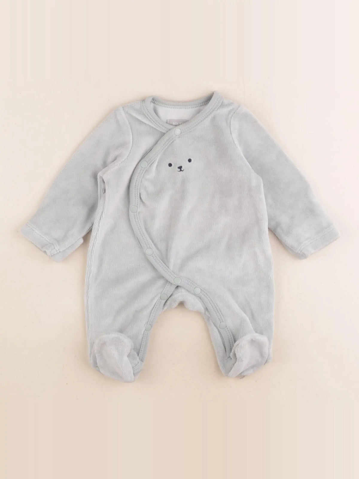 Boutchou - pyjama velours vert - 0 mois