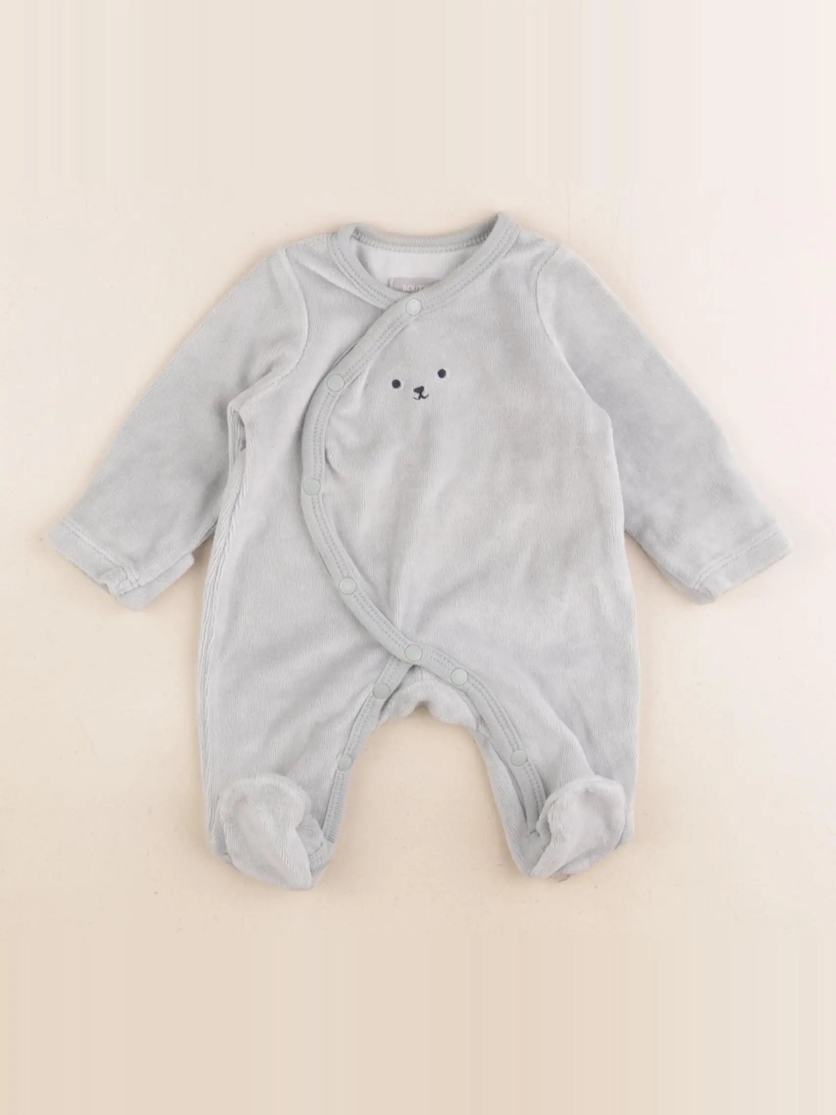 Boutchou - pyjama velours vert - 0 mois