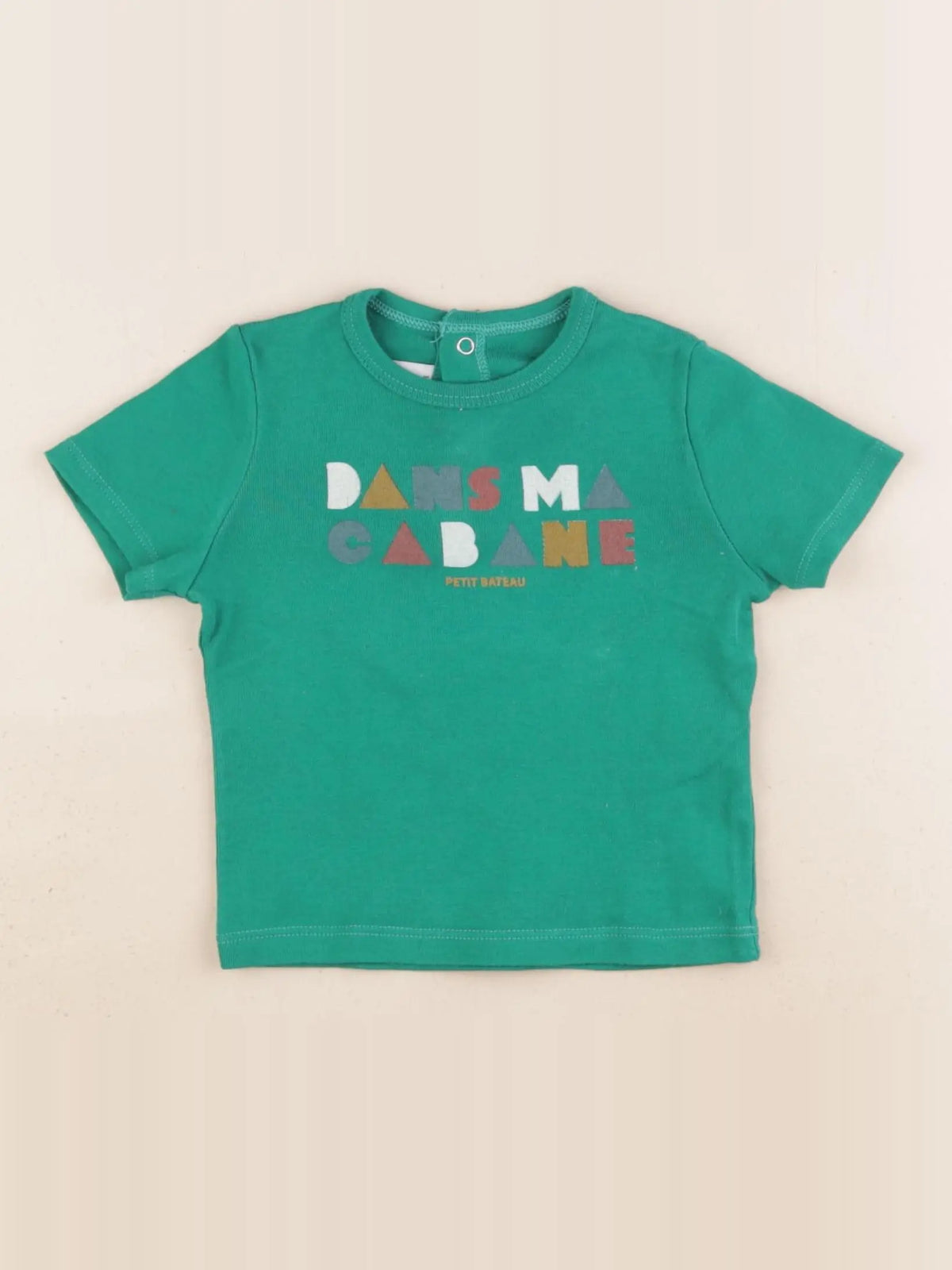 Petit Bateau - tee-shirt vert - 12 mois