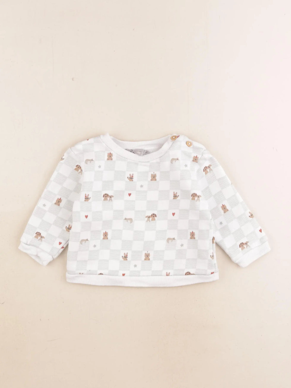 Boutchou - sweat gris, blanc - 9 mois