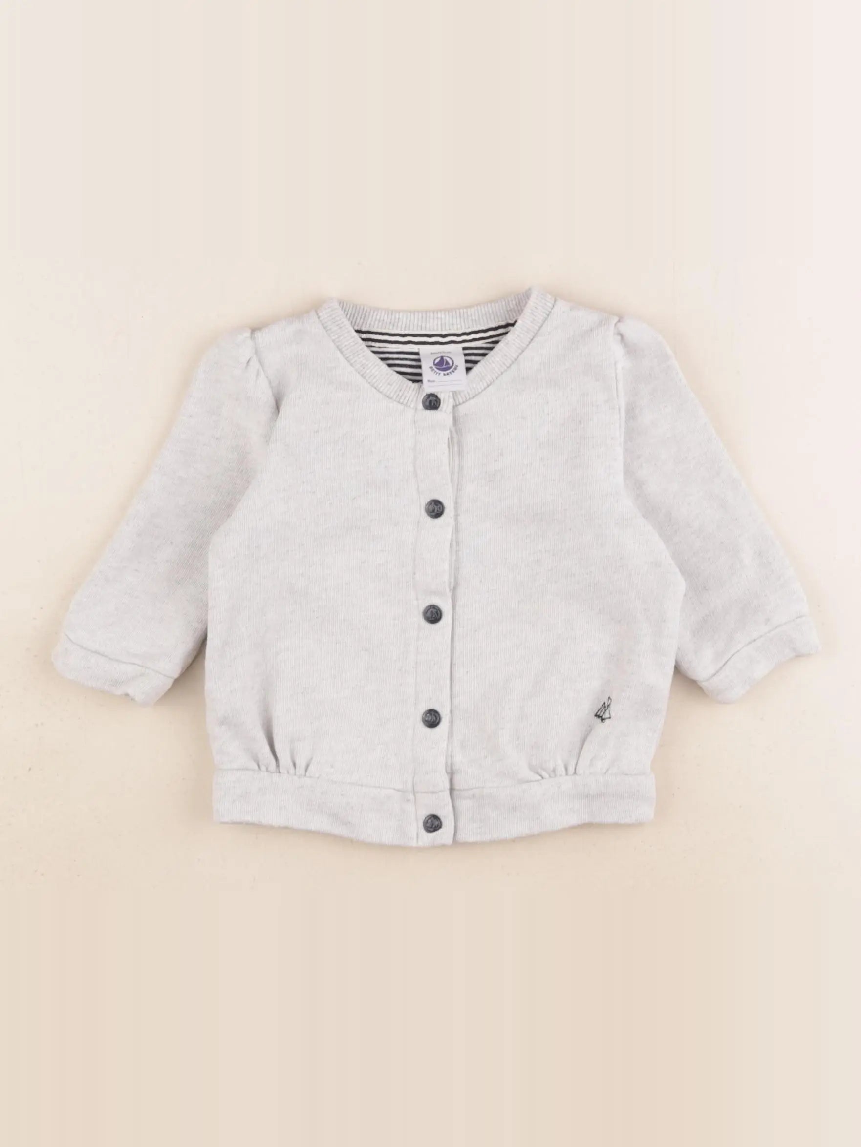 Petit Bateau - sweat gris - 6 mois
