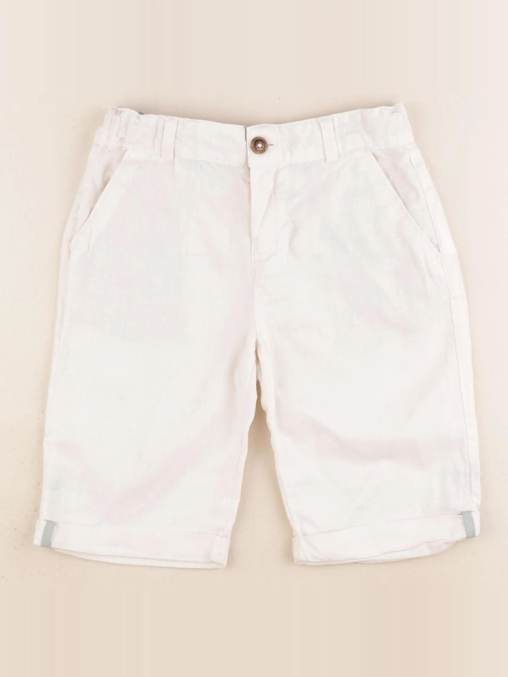 Vertbaudet - short beige - 7 ans