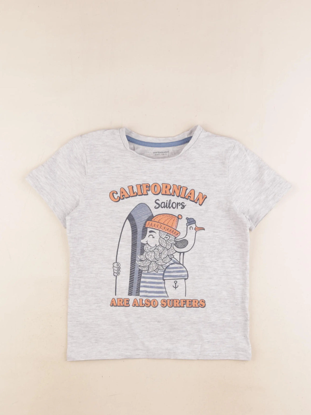 Vertbaudet - tee-shirt gris - 8 ans