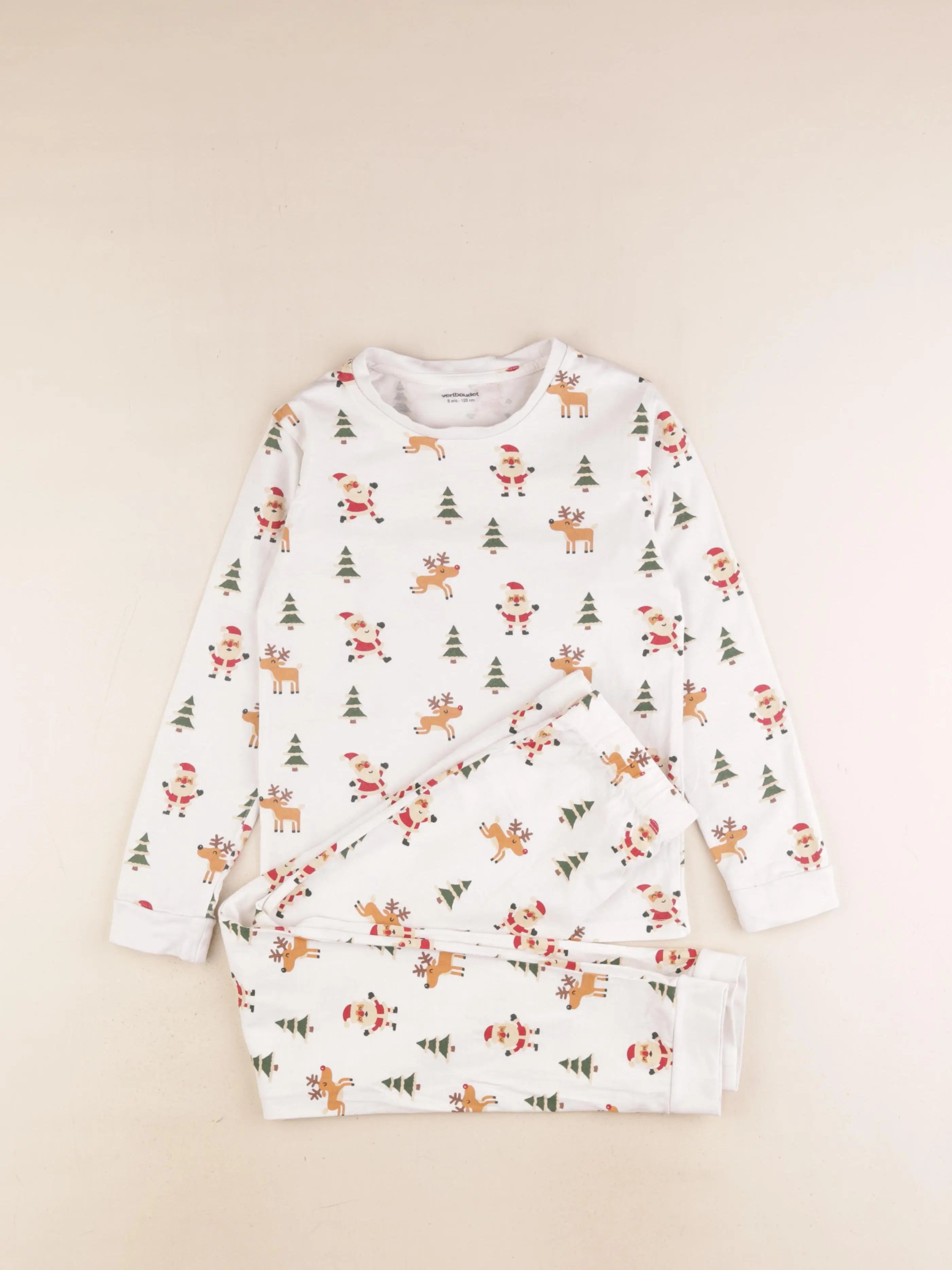 Vertbaudet - pyjama coton blanc, multicolore - 8 ans
