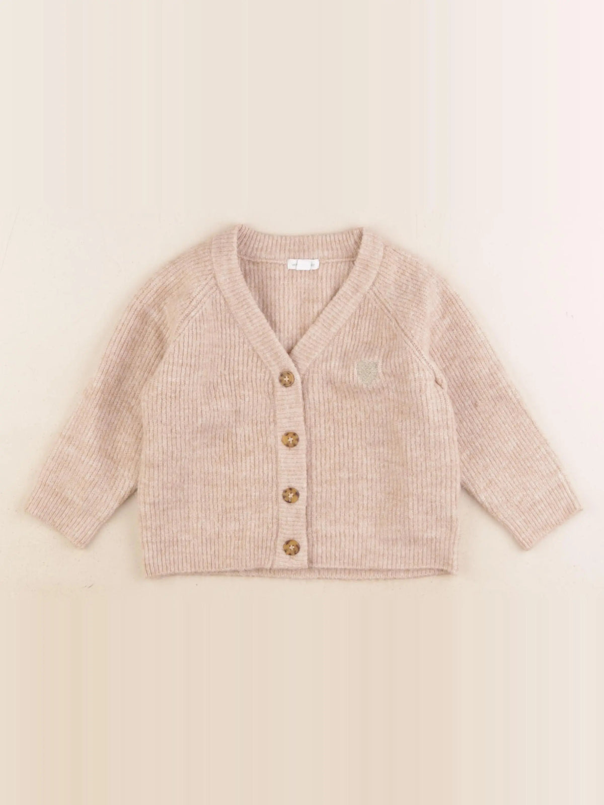 Vertbaudet - gilet marron, or - 18 mois