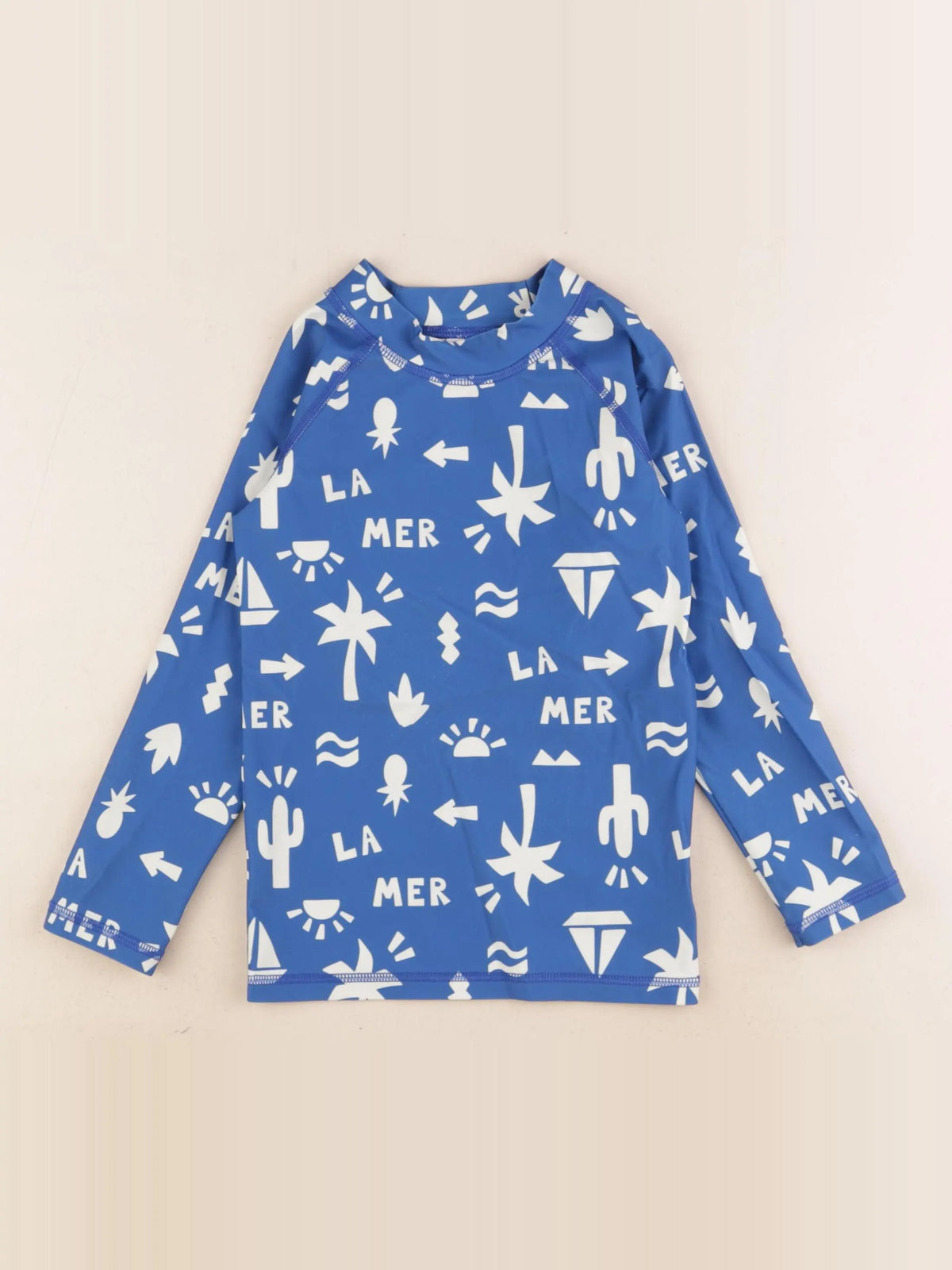 Petit Bateau - tee-shirt de bain bleu, blanc - 5 ans
