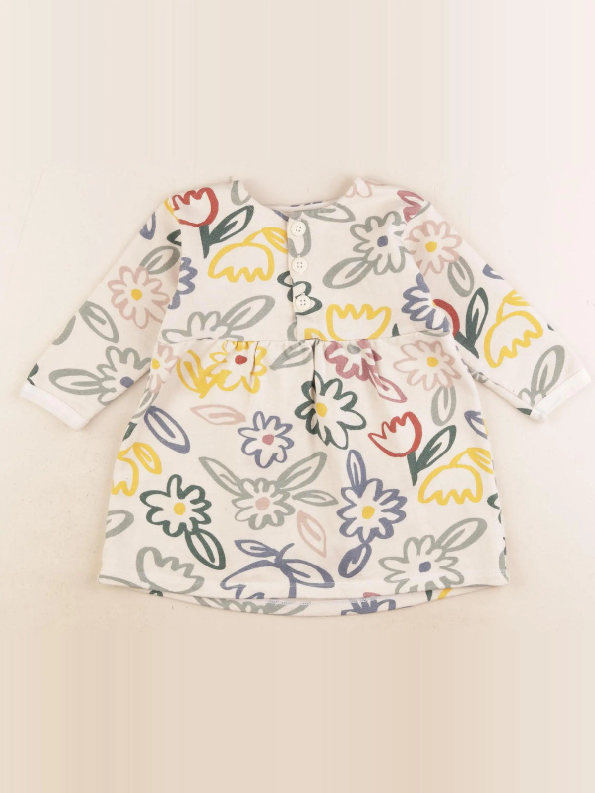 Petit Bateau - robe beige, multicolore - 18 mois