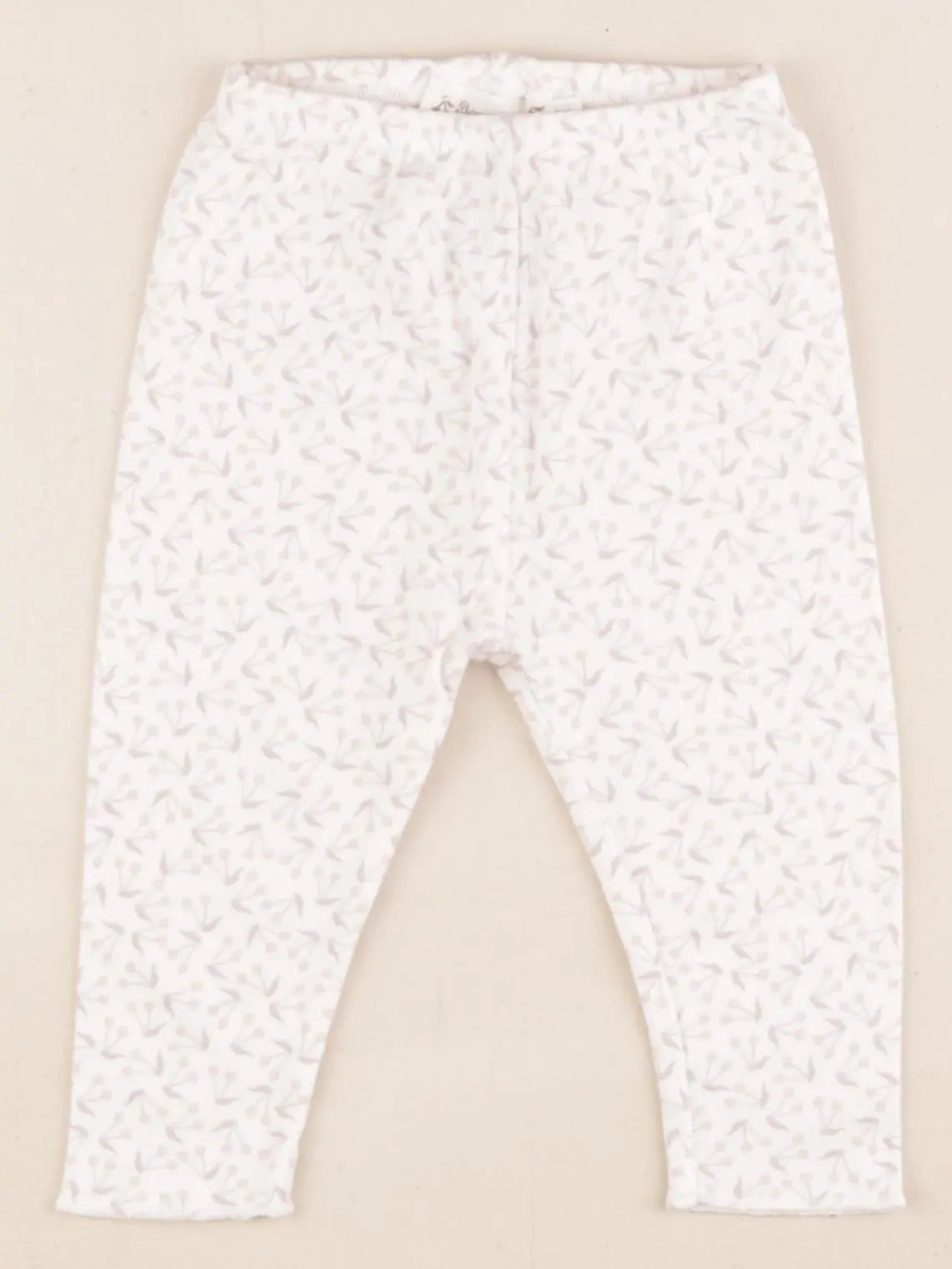Bonpoint - legging blanc, rose - 6 mois