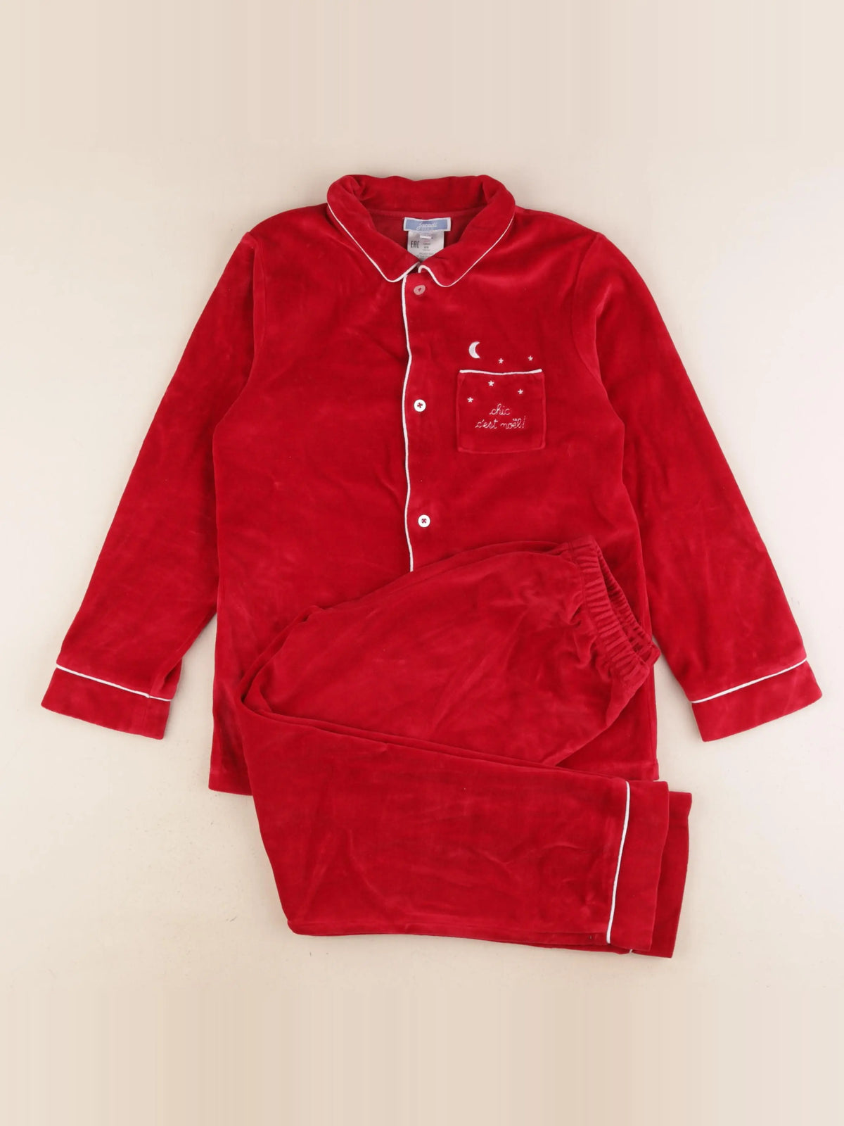 Jacadi - pyjama velours rouge - 8 ans