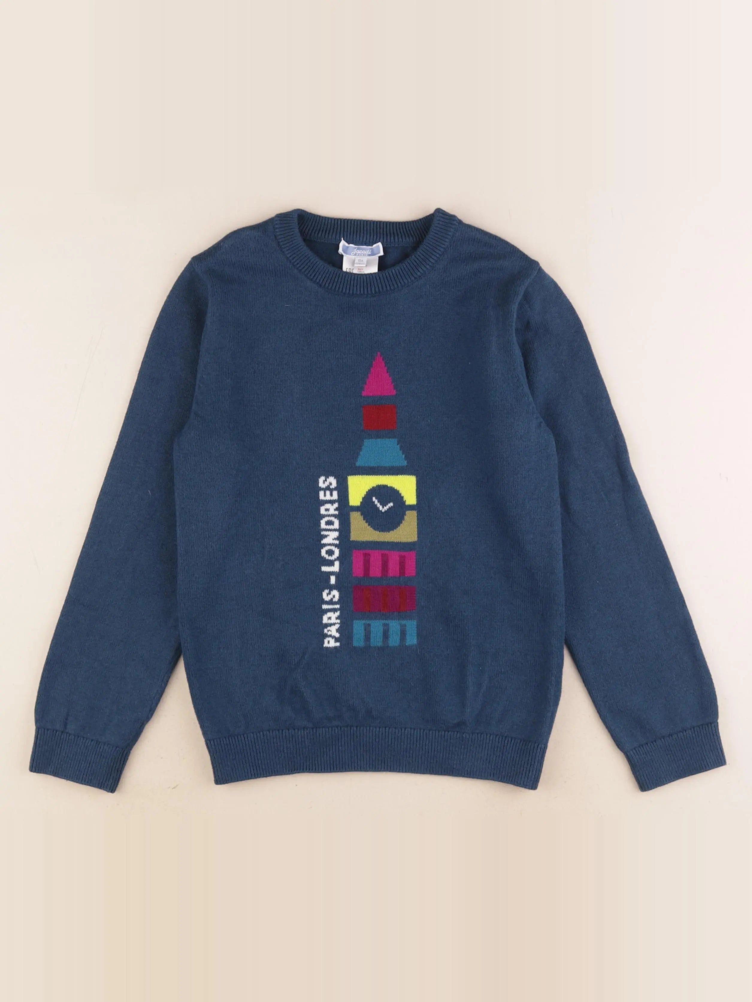 Jacadi - pull bleu - 8 ans