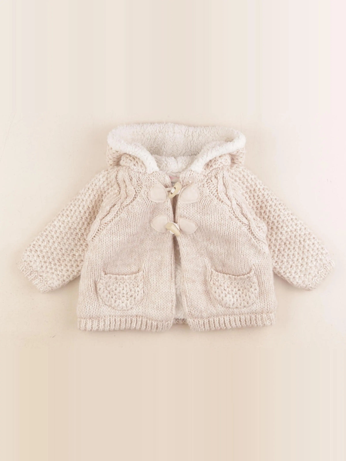 Zara - veste doublé beige - 12/18 mois