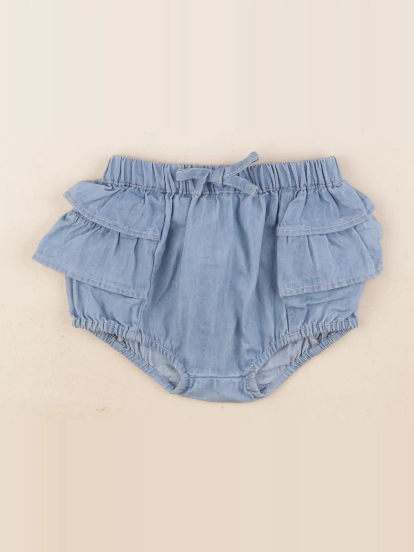 Boutchou - bloomer volants au dos bleu - 6 mois