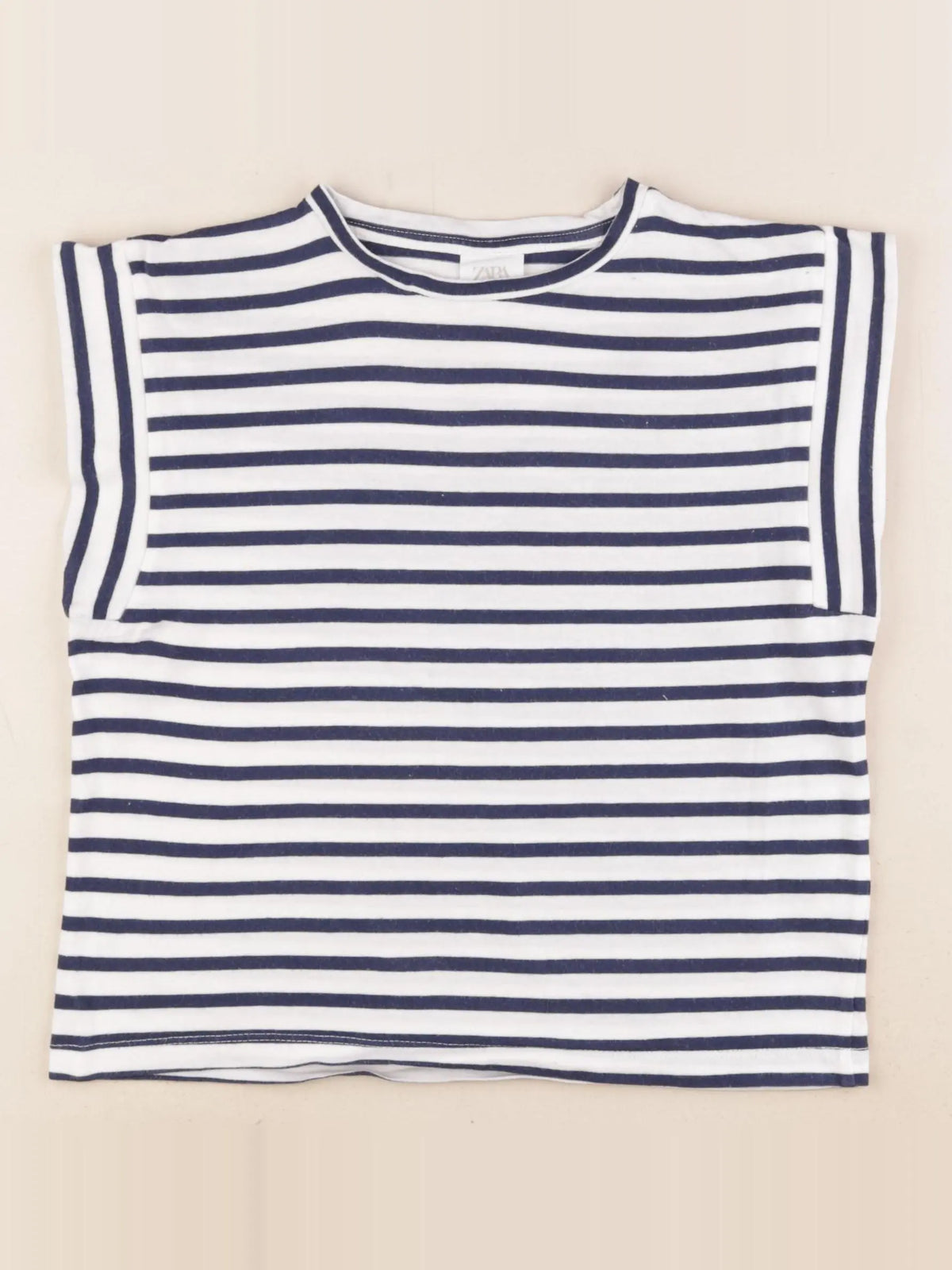 Zara - tee-shirt blanc, bleu - 8/9 ans